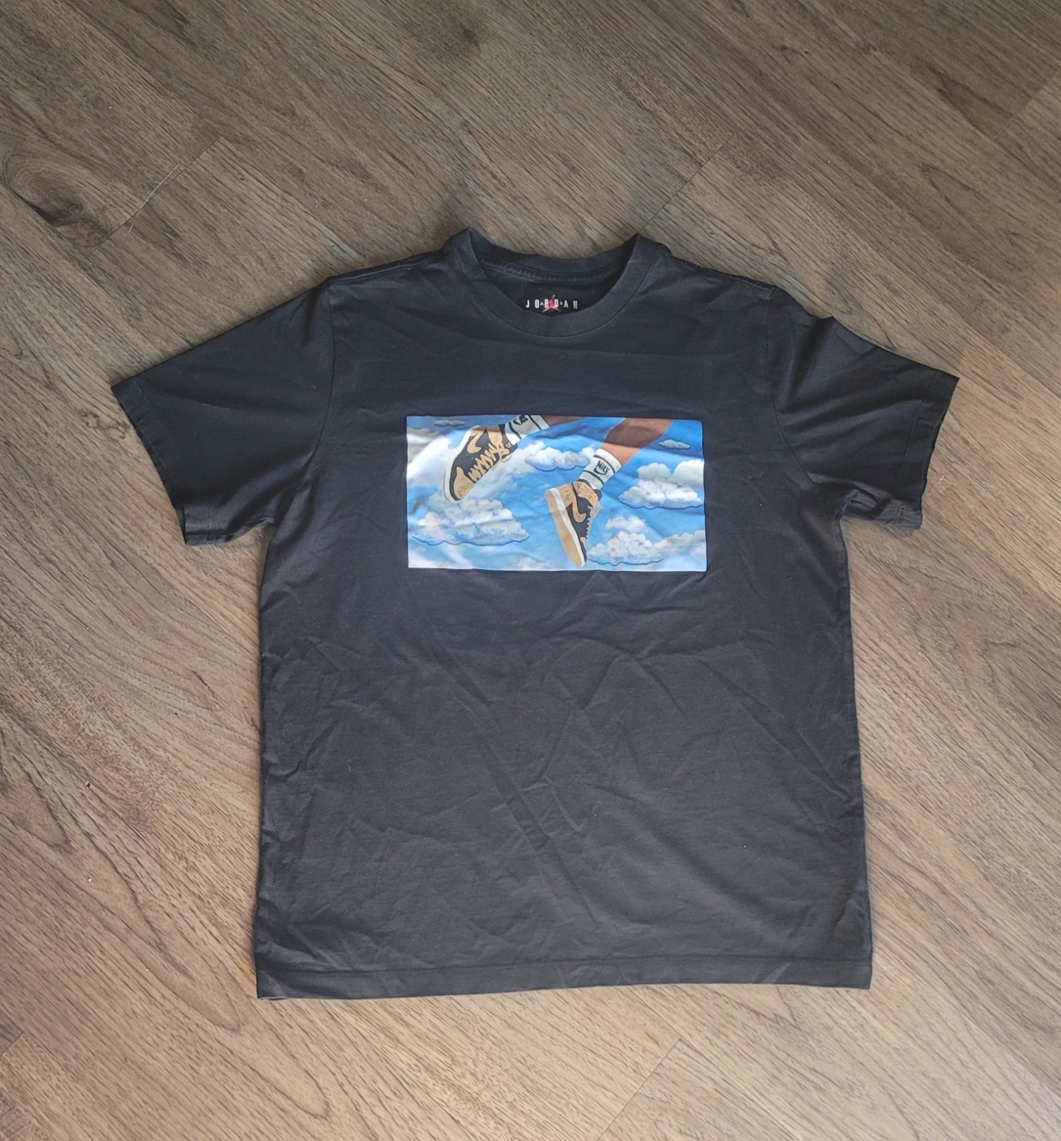 Nike Air Jordan Flight Essentials Sky Graphic T-Shirt Black Men’s Size Large