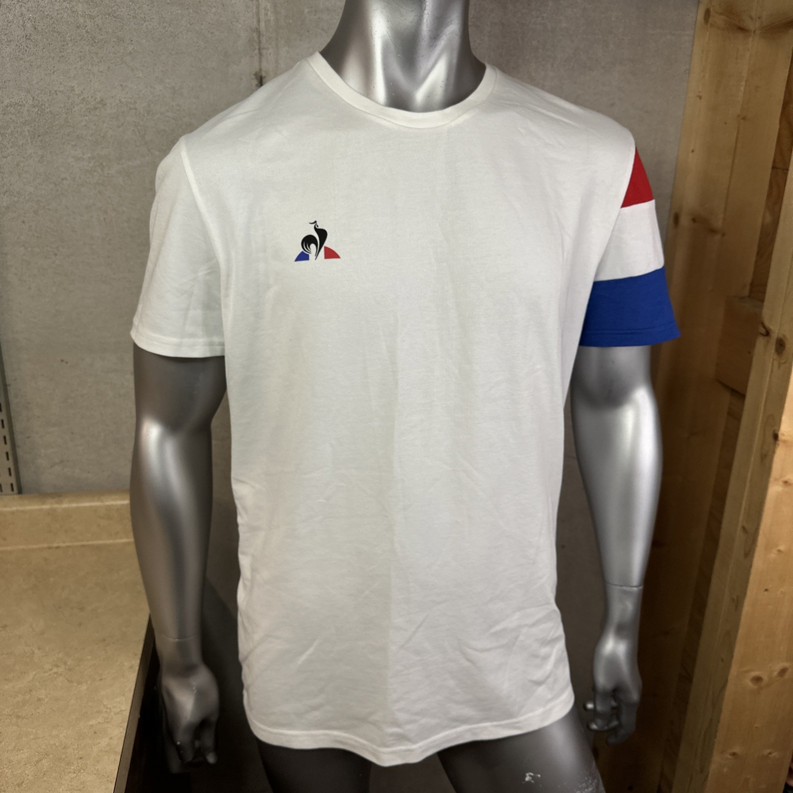 Vintage Le Coq Sportif T-Shirt Men’s XL White Blue Red Retro Sport Logo Tee