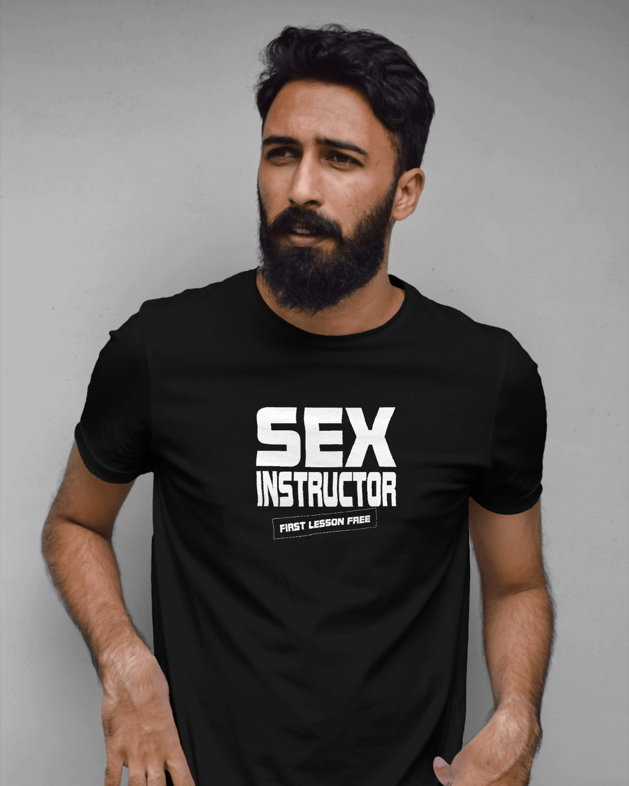 Men’s T-shirt Sex Instructor Funny Gift Novelty Streatwear Modern Cotton Adult