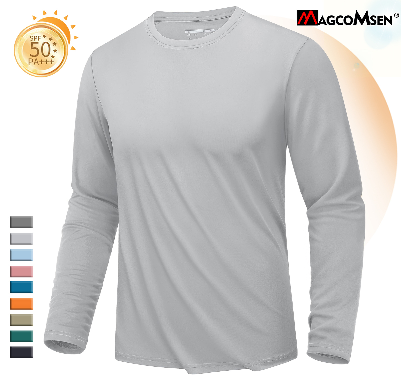 UPF50+ Men’s Sun Protection Long Sleeve T-Shirt Quick Drying Performance Shirts