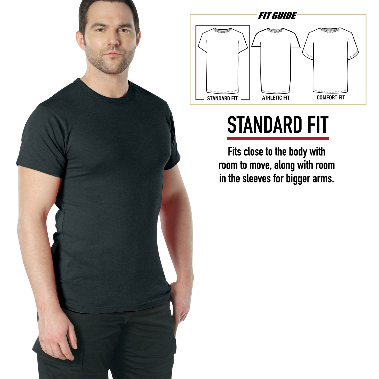 Rothco Solid T-Shirt Army Color Military Short Sleeve Poly/Cotton or 100% Cotton