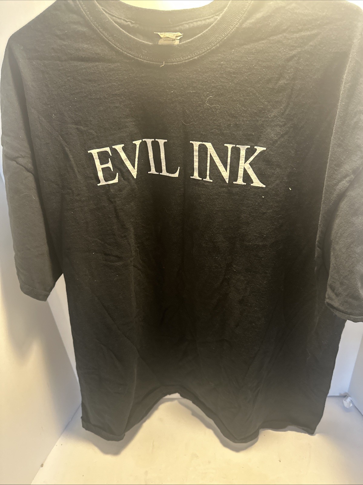 Enjoy Tattoos Evil Ink, T-Shirt, Front And Back Two Extra Large Black