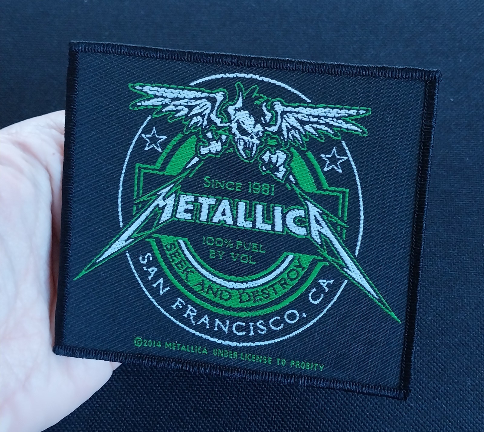 SEEK AND DESTROY BEER LABEL Licensed METALLICA Sew On Band Woven PATCH