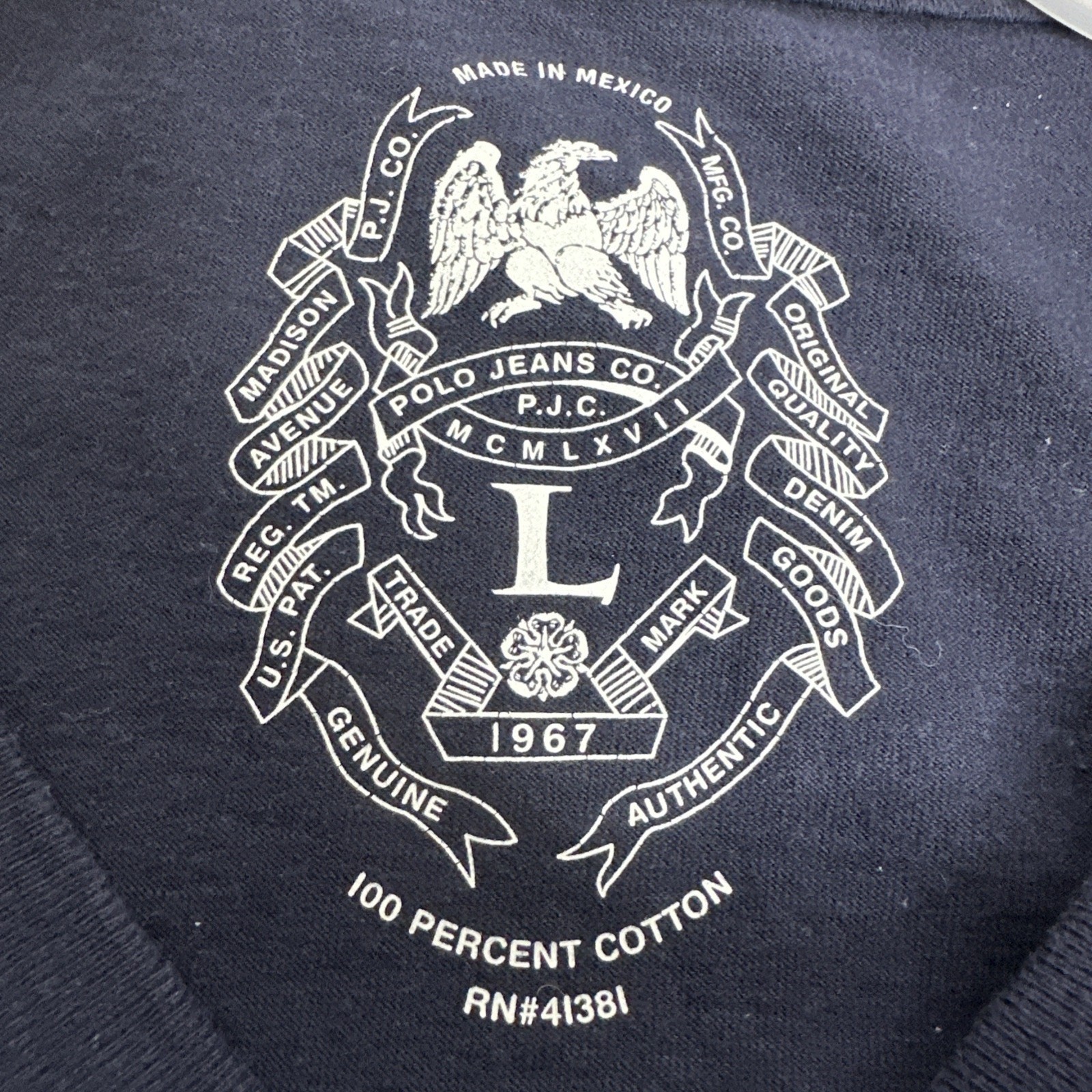 Polo Jeans Shirt Mens Navy Blue Heritage Phys Ed Sports Ralph Lauren size Large