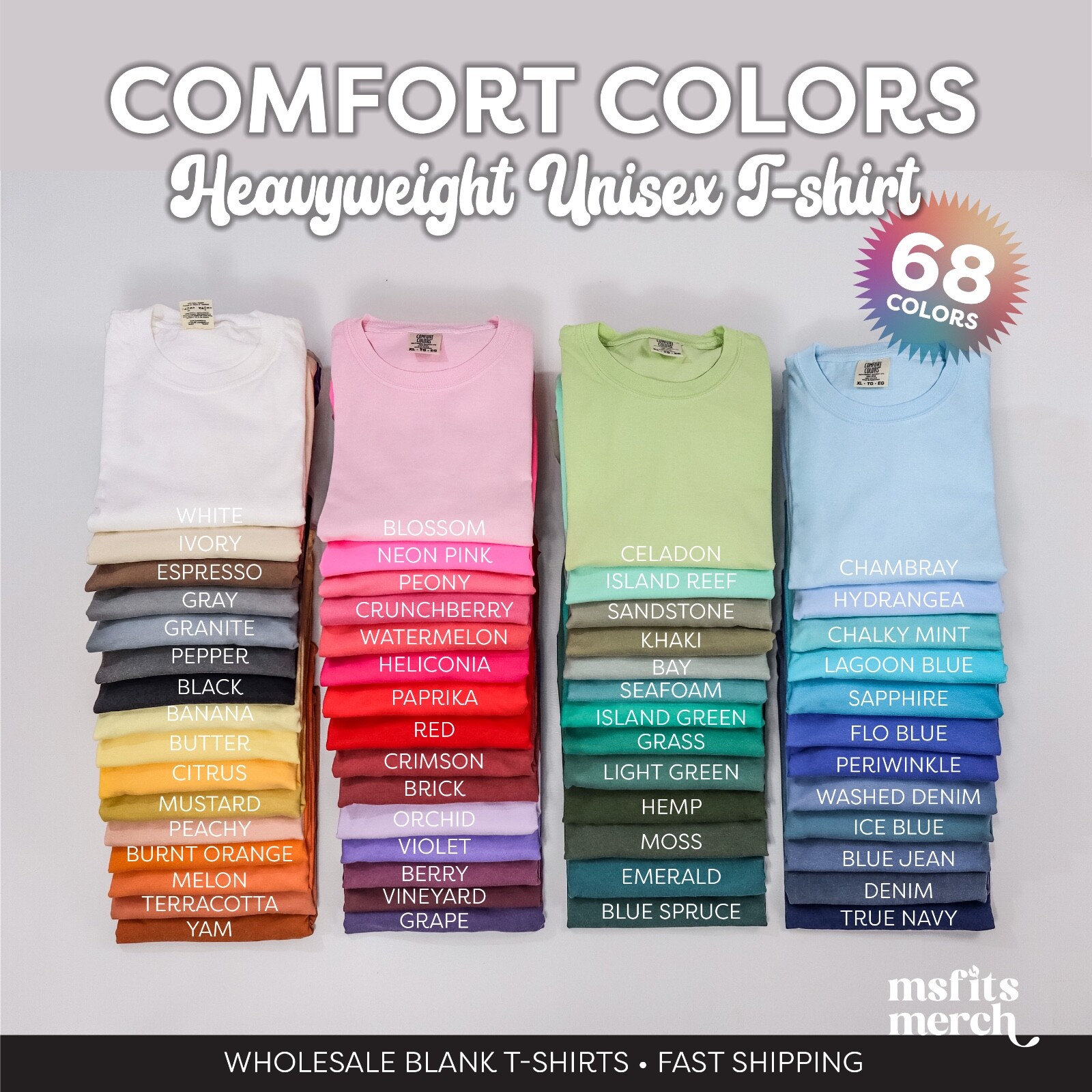 🔥Comfort Colors 1717 Unisex Short Sleeve Heavyweight TShirt Vintage Washed