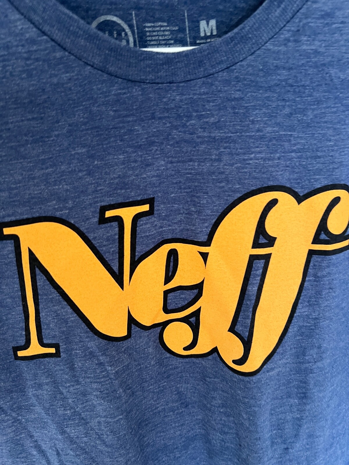 NEW NWOT LOT OF 2 Neff T-Shirts Mens Size MEDIUM Cotton Heather Gold Logo/Orange