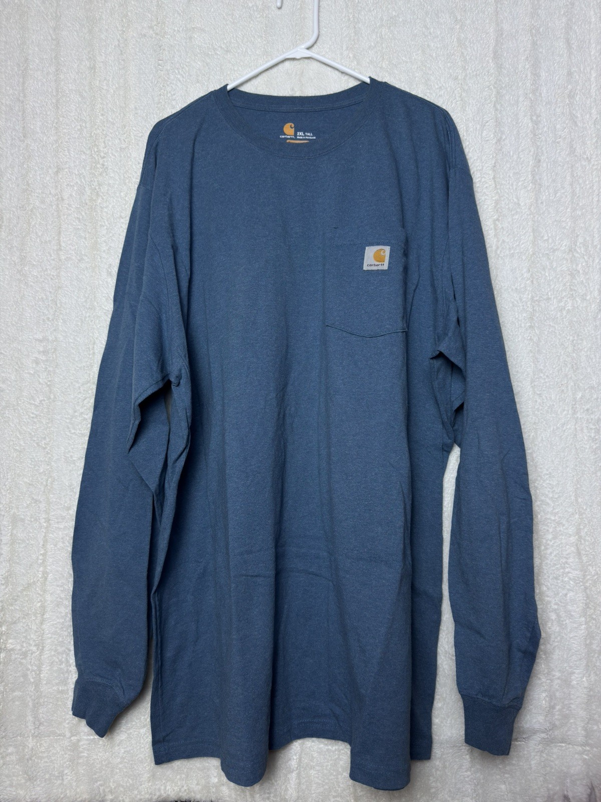 Carhartt Men’s 2XL Tall Long Sleeve Pocket Shirt Bundle Blue Red Workwear