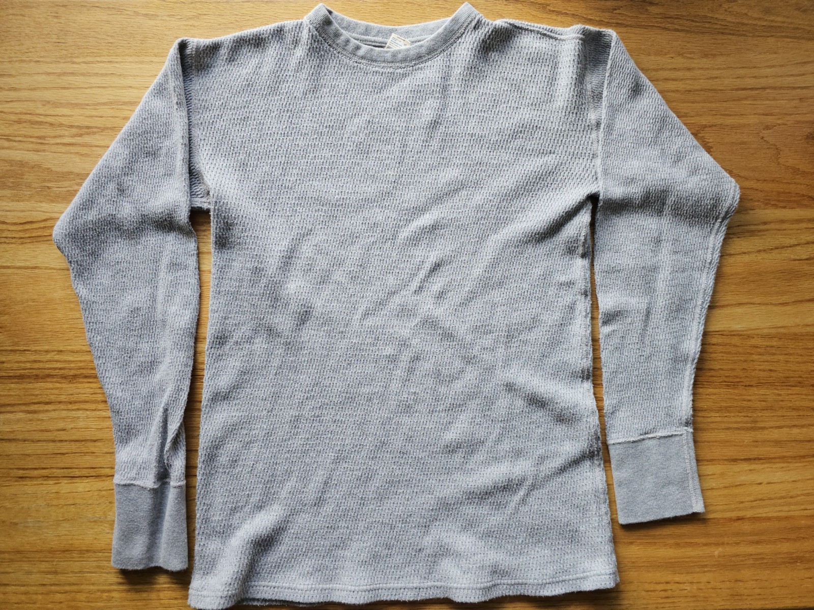 The Flat Head Gray Thermal LS Crew Neck T-Shirt – Size 40 (Fits Small)