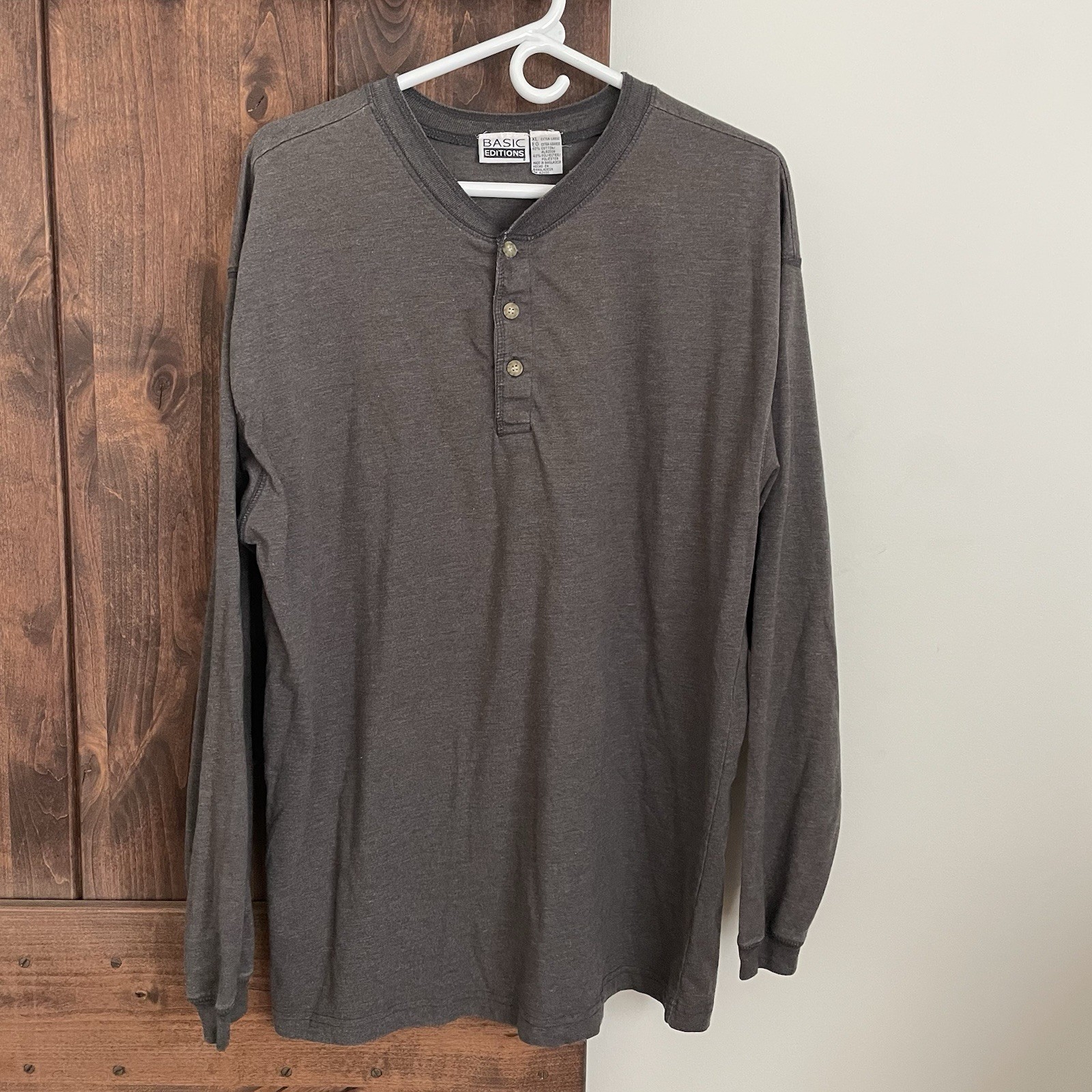 Dexter Morgan Kill Shirt Basic Editions Mens Size XL Brown Heather L/S Henley