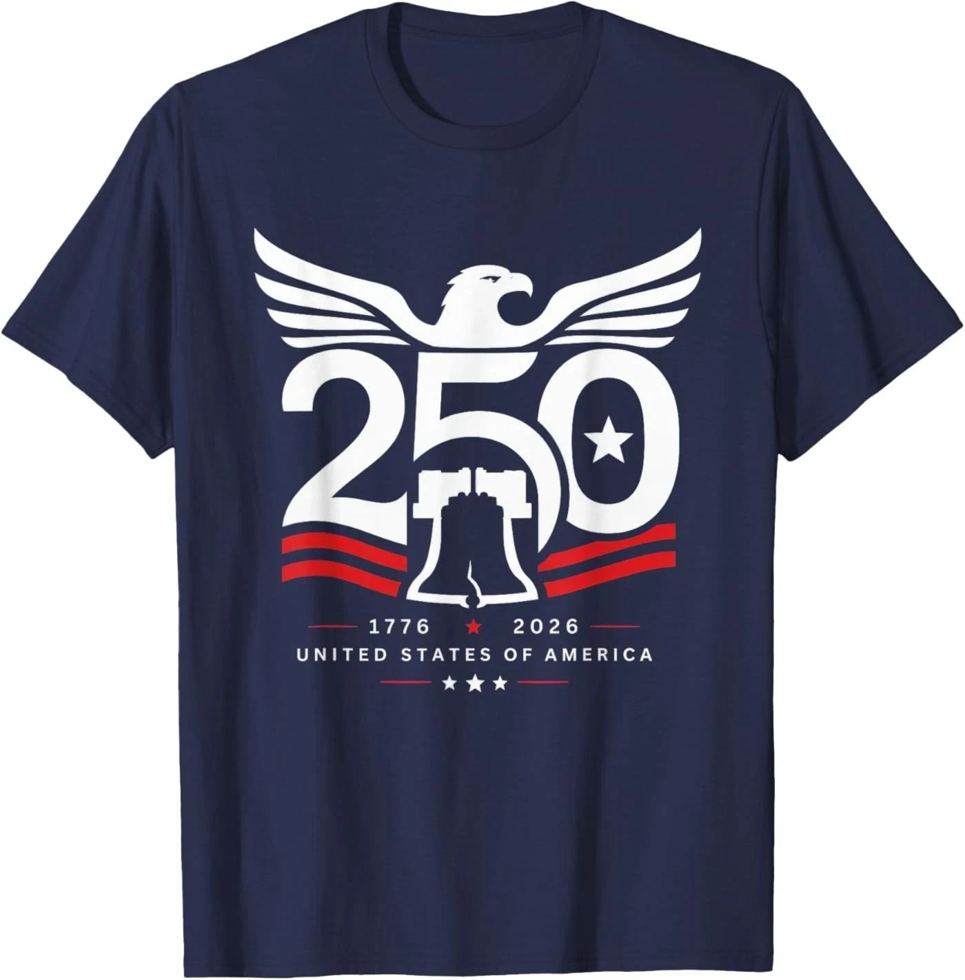 Patriotic USA 250th Anniversary T Shirt 250 Years 4th Of July Freedom Tee Men