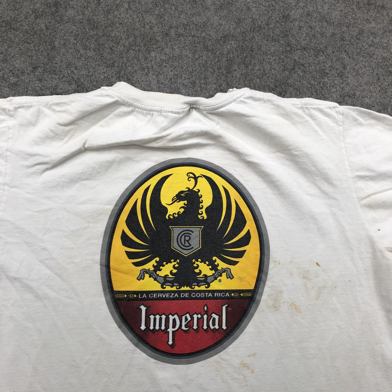 Vintage Imperial Beer Shirt Mens Medium White Costa Rica La Cerveza Eagle*