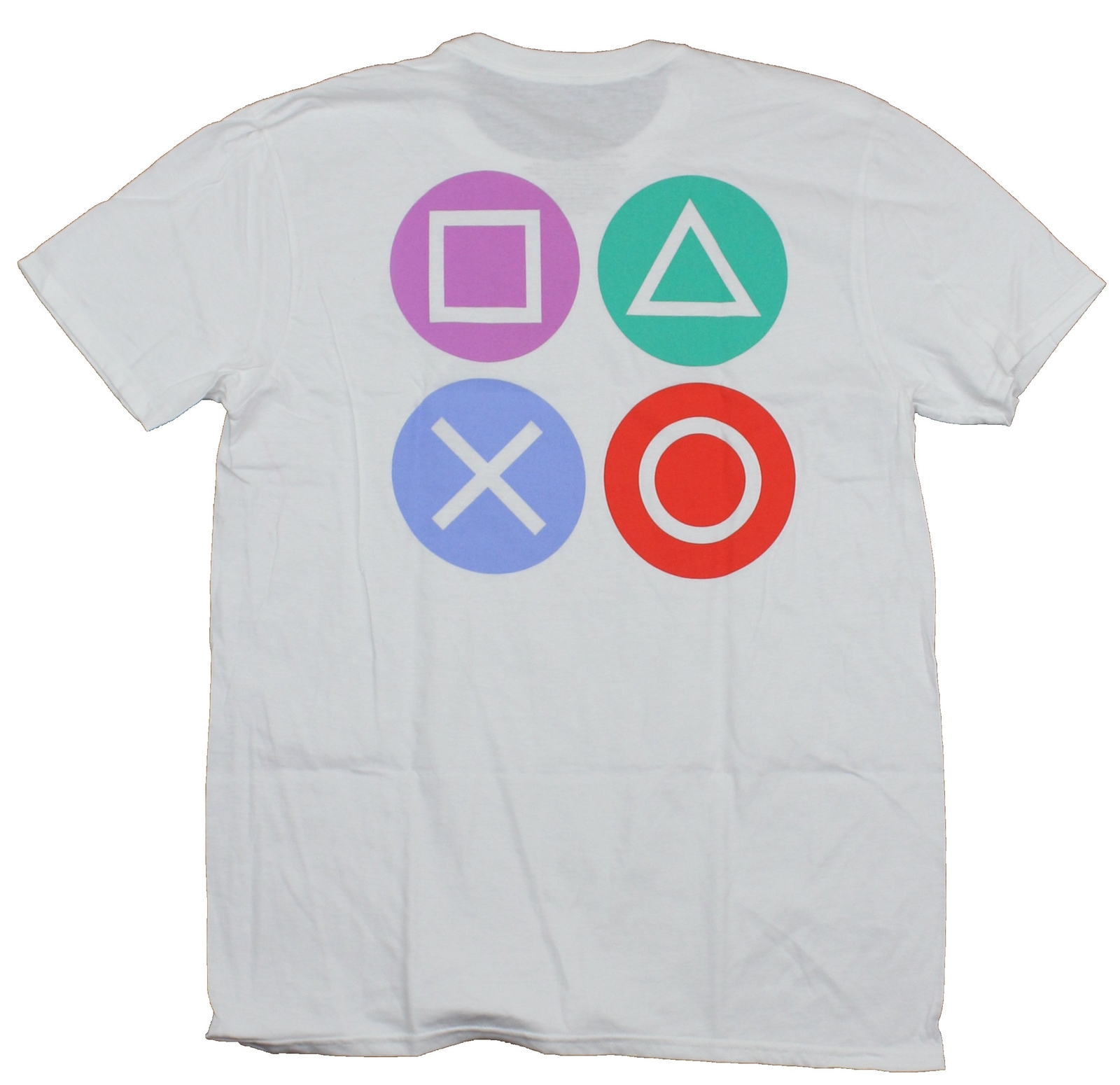 PlayStation Mens T-Shirt – Lapel Logo Front Color Buttons Back
