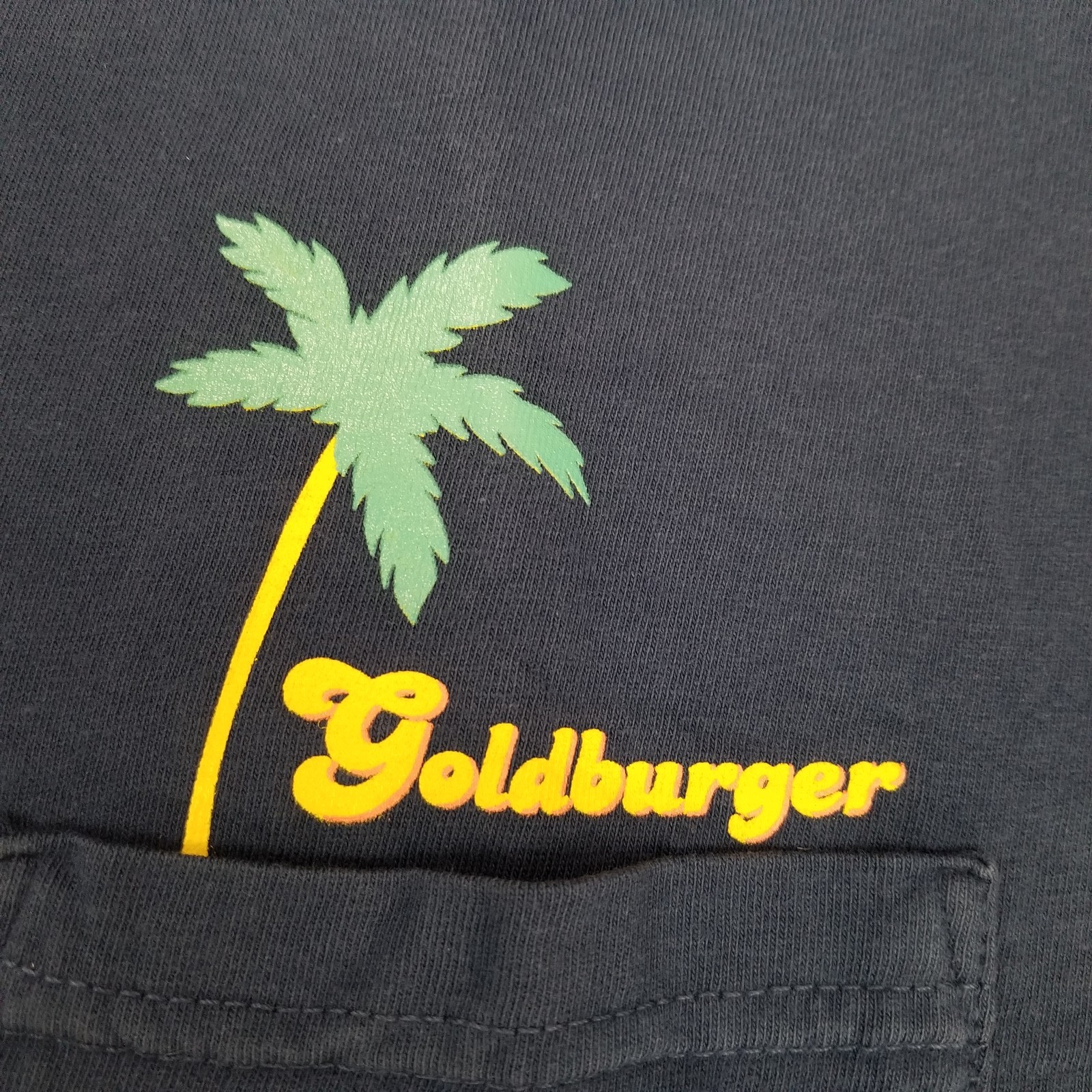 Goldburger Graphic Pocket T-Shirt Men’s Size Large Navy Blue Comfort Colors