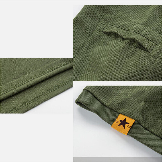 Men’s Tactical Polo T-Shirt Quick Dry Combat Short Sleeve Team Work Casual Shirt