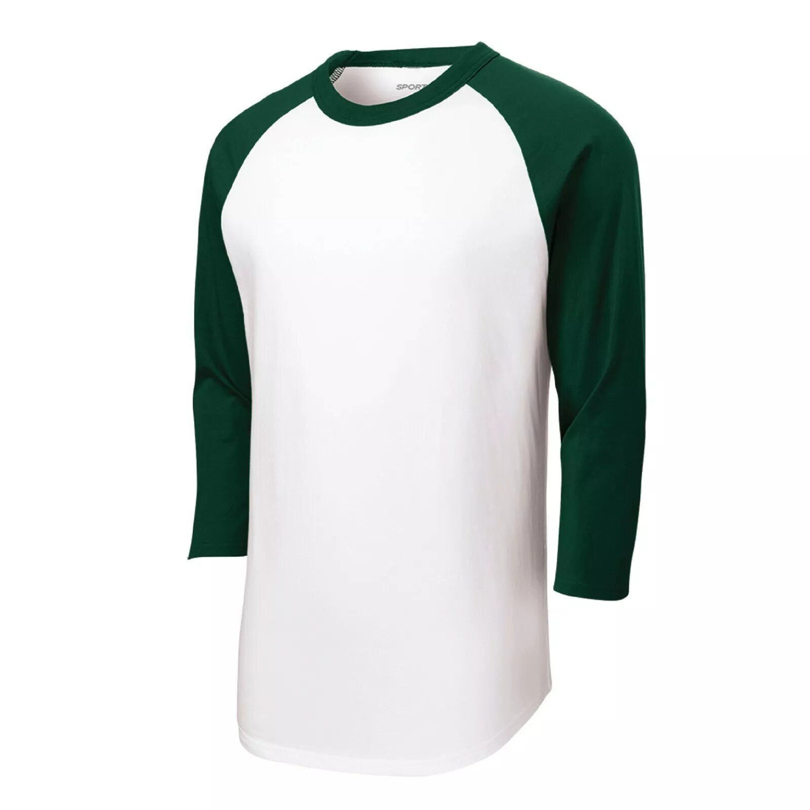 Sport-Tek Mens 100% Cotton Raglan 3/4 Sleeve Colorblock Baseball T-Shirt M-T200