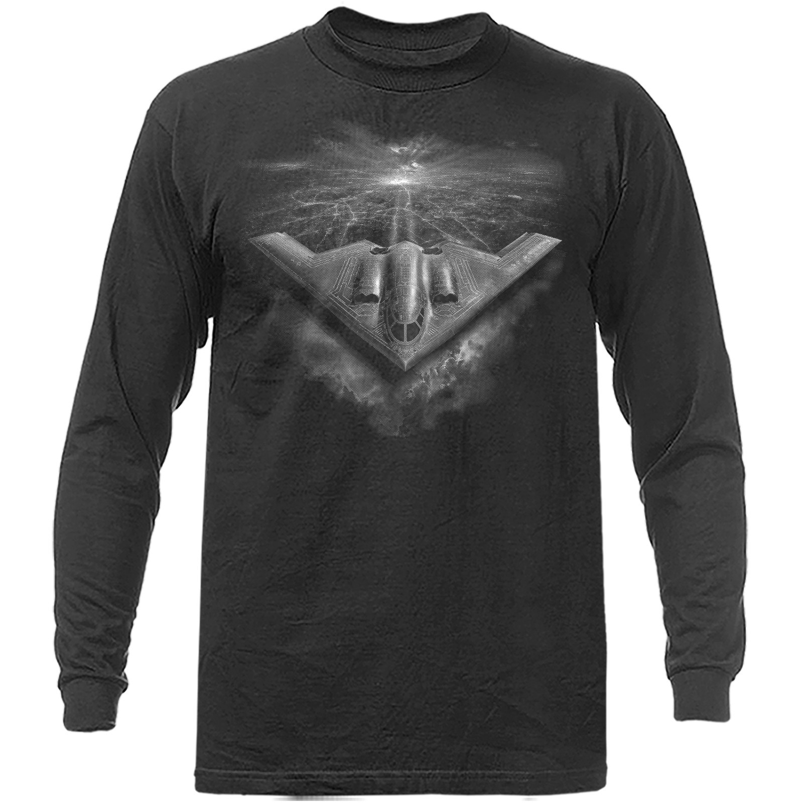 Stealth Bomber Military Aircraft Air Force Jet Patriotic Veteran Long Sleeve