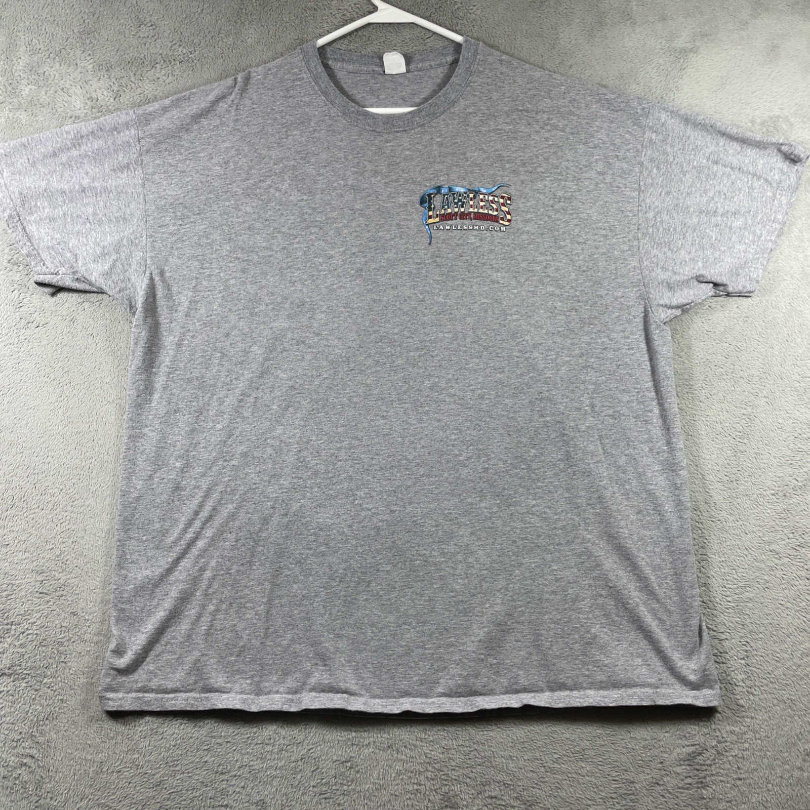 Biker Motorcycle Shirt Adult XL Gray Lawless Scott City MO Graphic Tee SS
