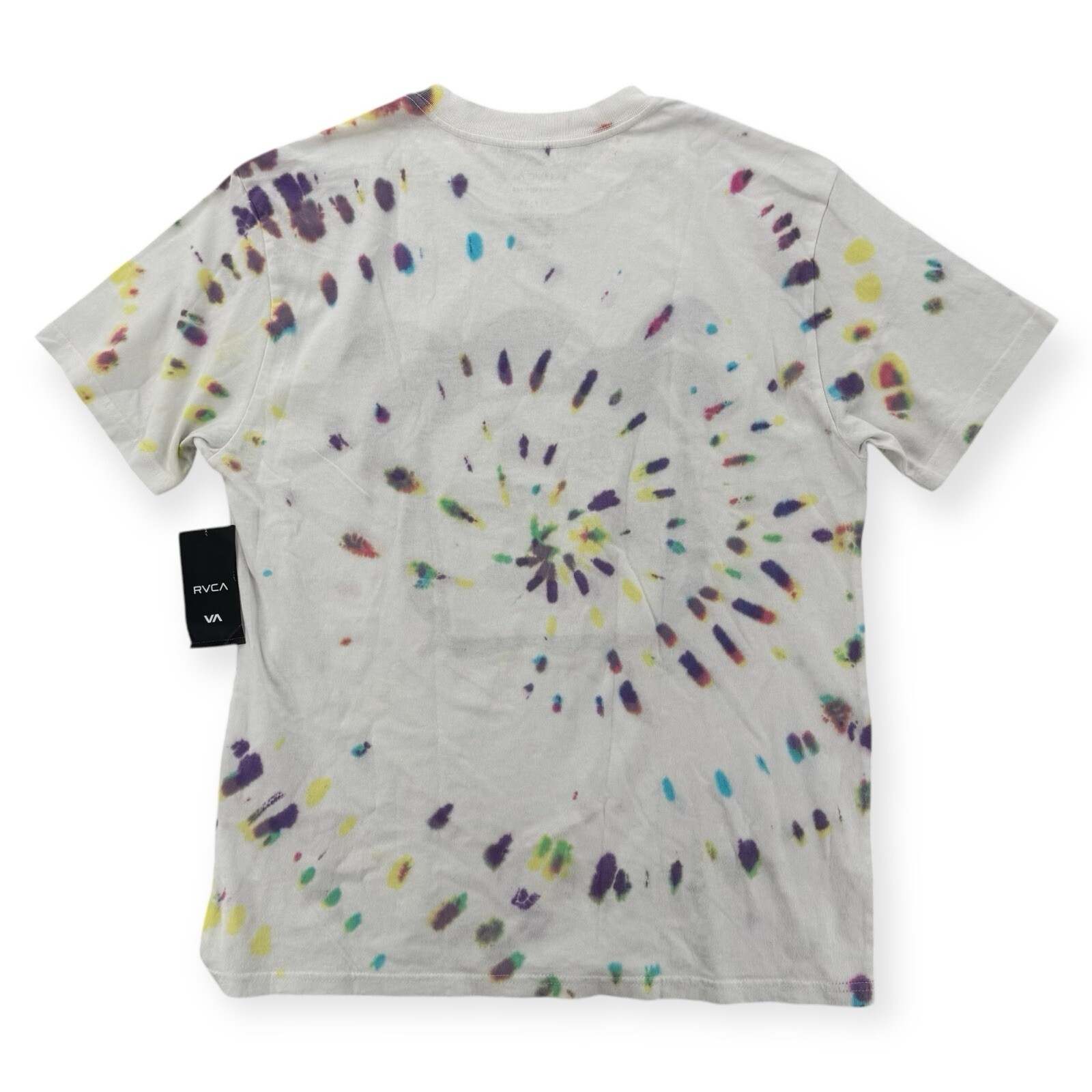 RVCA Dayshift Tee Mens Small Tie Dye Palm Tree Wish You Were Here Shirt NEW
