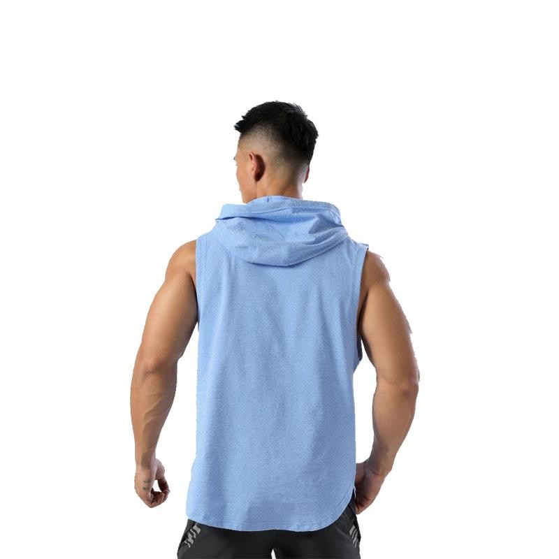 Gym Bodybuilding Men’s Hooded Tank Tops T Shirt Sleeveless Vest Workout Hoodie