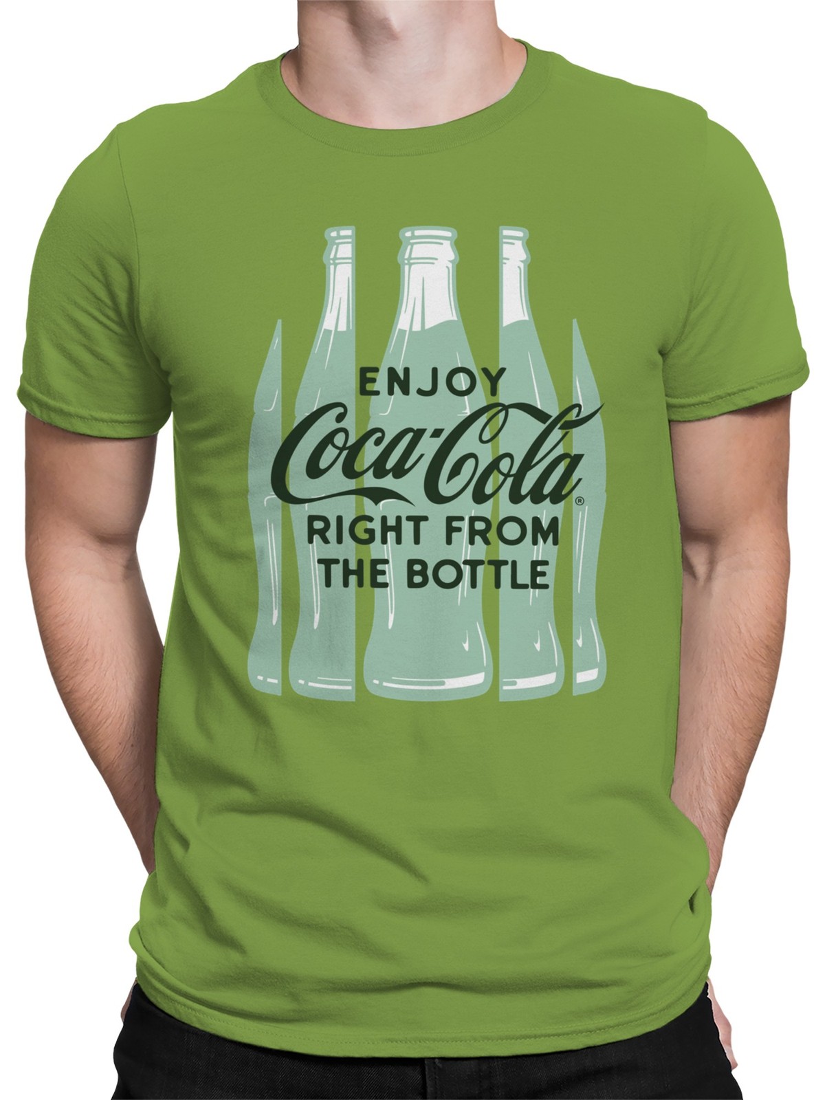 Officially Licensed Coca Cola Enjoy Coke Bottle Art Men’s T-shirt