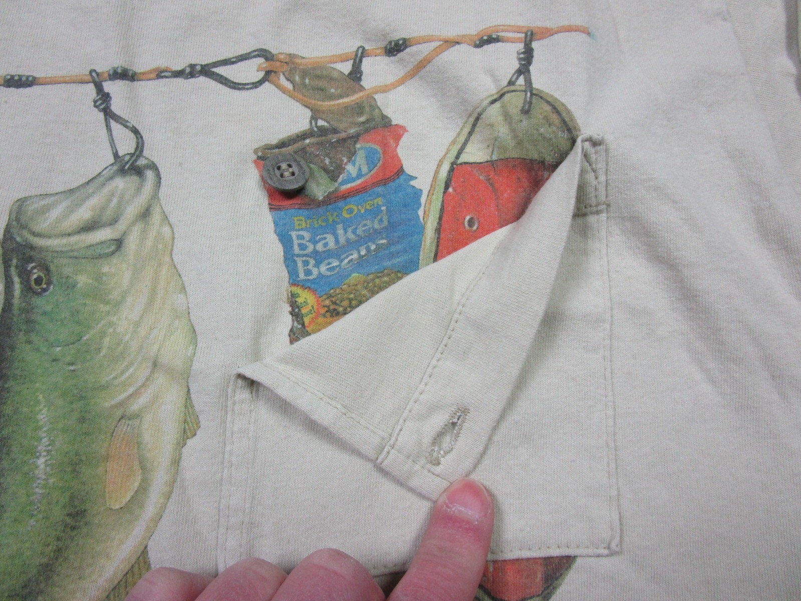 Vintage Fishing Pocket T Shirt (L) Men’s Annapolis Trading Co. USA Made Outdoors