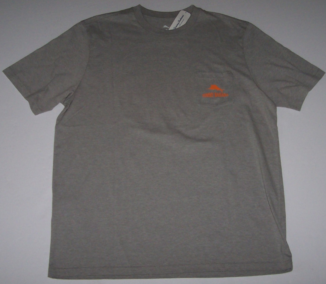 NWT Tommy Bahama Gray Heather FETCHIN’ WAVES Surfing DOGS Tee T-Shirt Men’s L