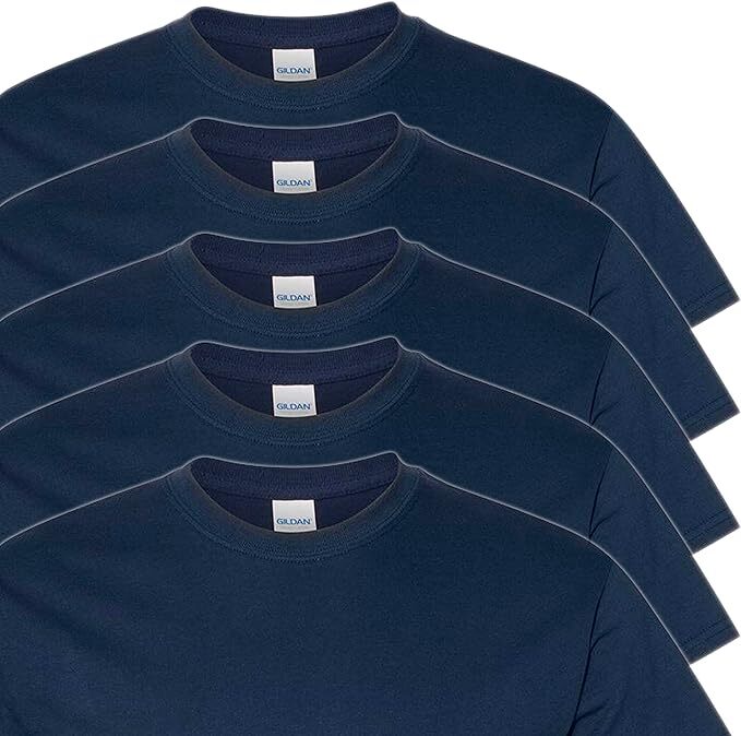 Gildan (5-pack) Navy Bulk Solid Ultra Cotton Short Sleeve Blank Tee T-Shirt S-XL