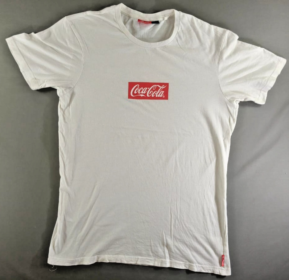 Coca-Cola Box Logo T-Shirt Mens M White Short Sleeve Coke Graphic Tee