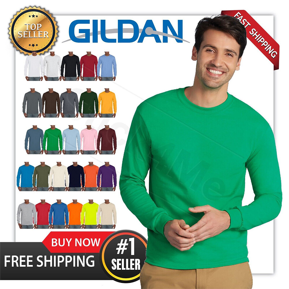 Gildan G240 Adult Ultra Cotton Long Sleeve Tee Top T-Shirt