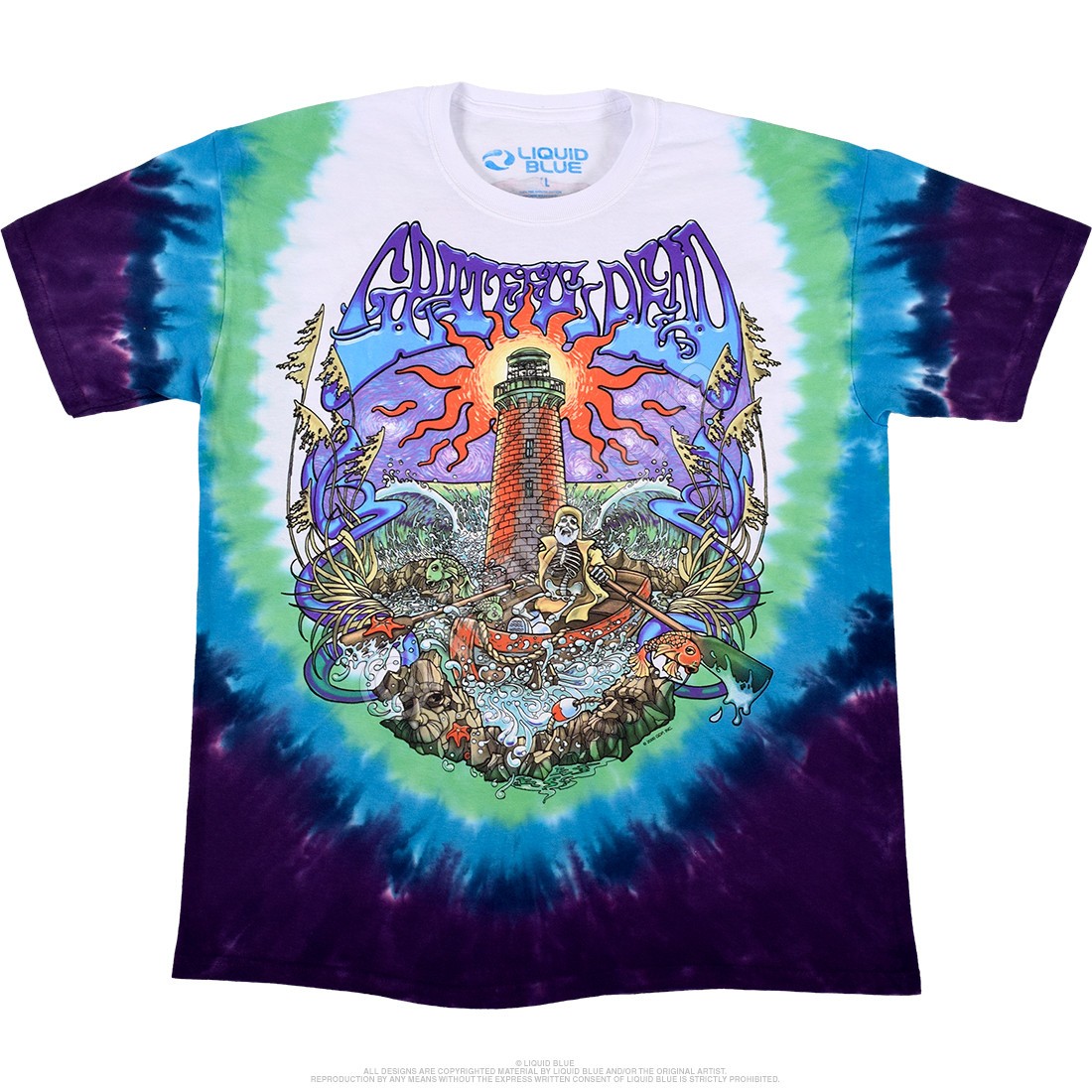 Grateful Dead Watch Tower Tie-Dye T-Shirt Liquid Blue