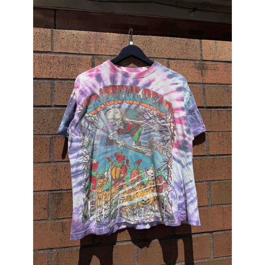 Size L – 1994 Grateful Dead Fall Tour Vintage Tie Dye Tee Shirt Halloween Bear