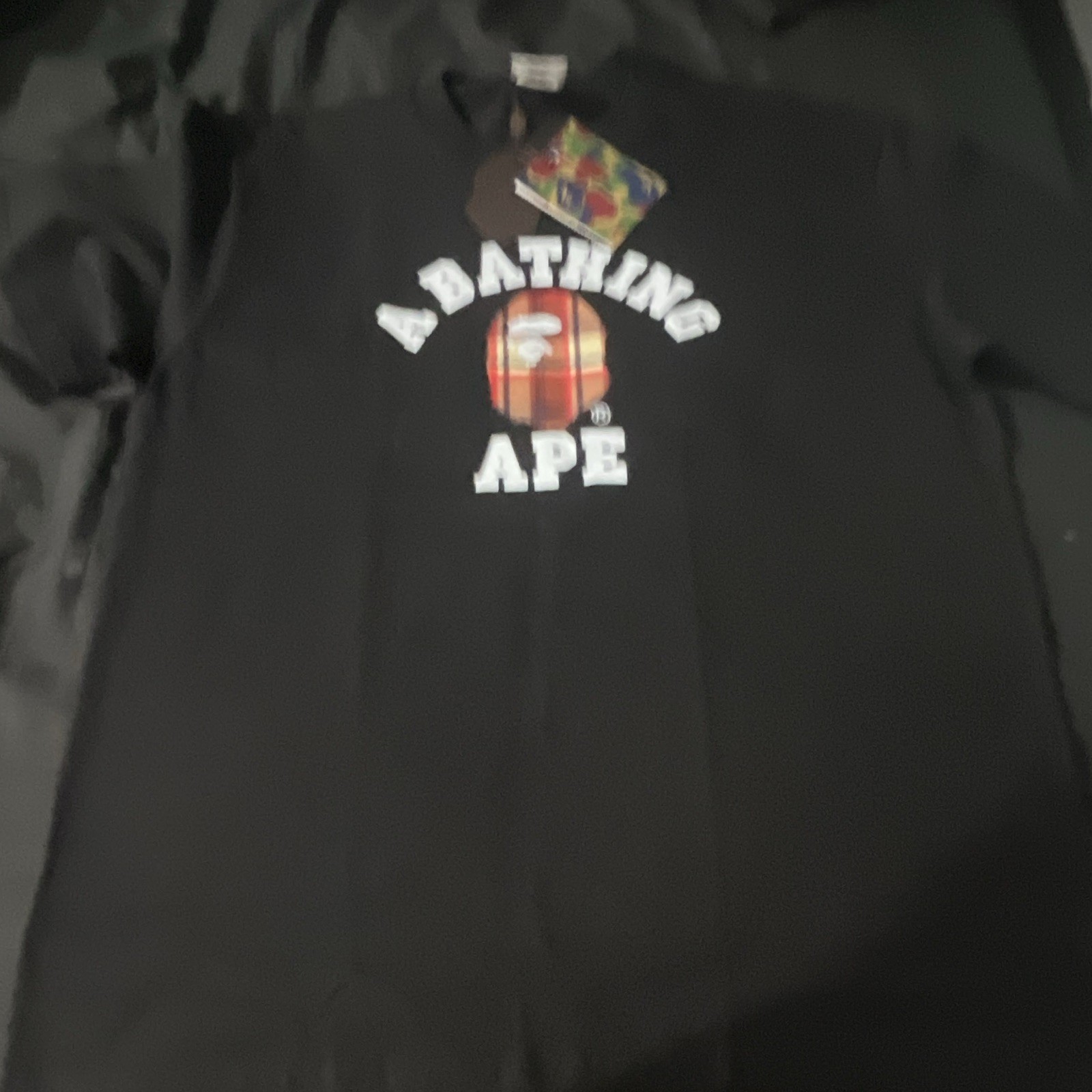 A Bathing Ape BAPE Men’s XL Black Ape Head Logo Graphic Crew Neck Tee