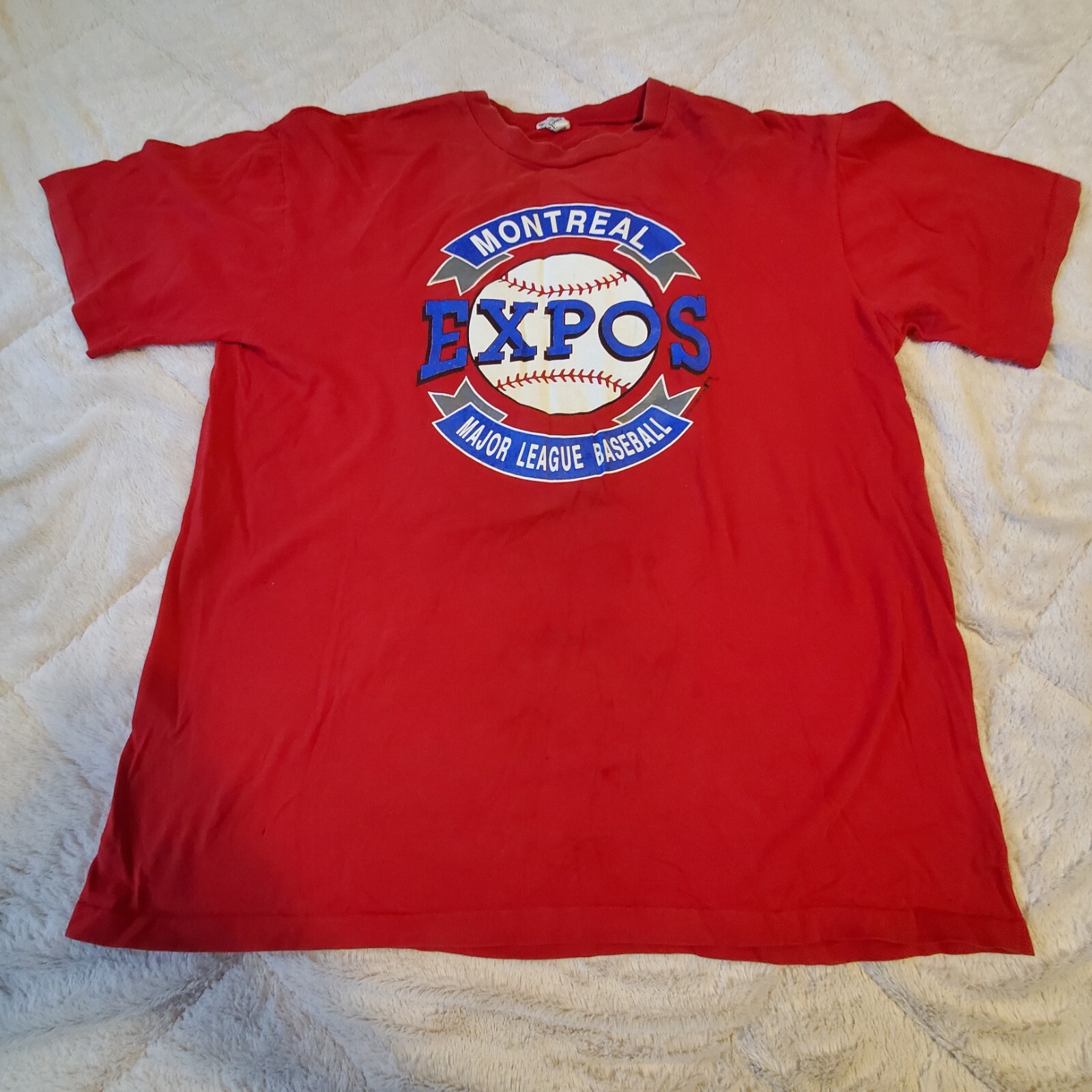 Montreal Expos MLB Baseball Tee T-shirt red vintage 1990