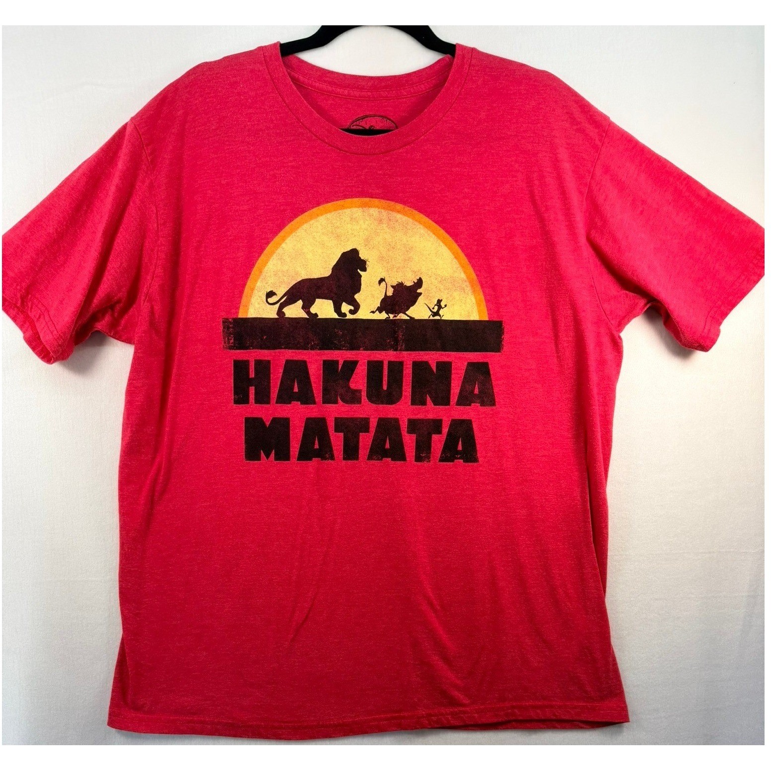 Disney Lion King Hakuna Matata Graphic T Shirt Red Heathered Mens XL Simba