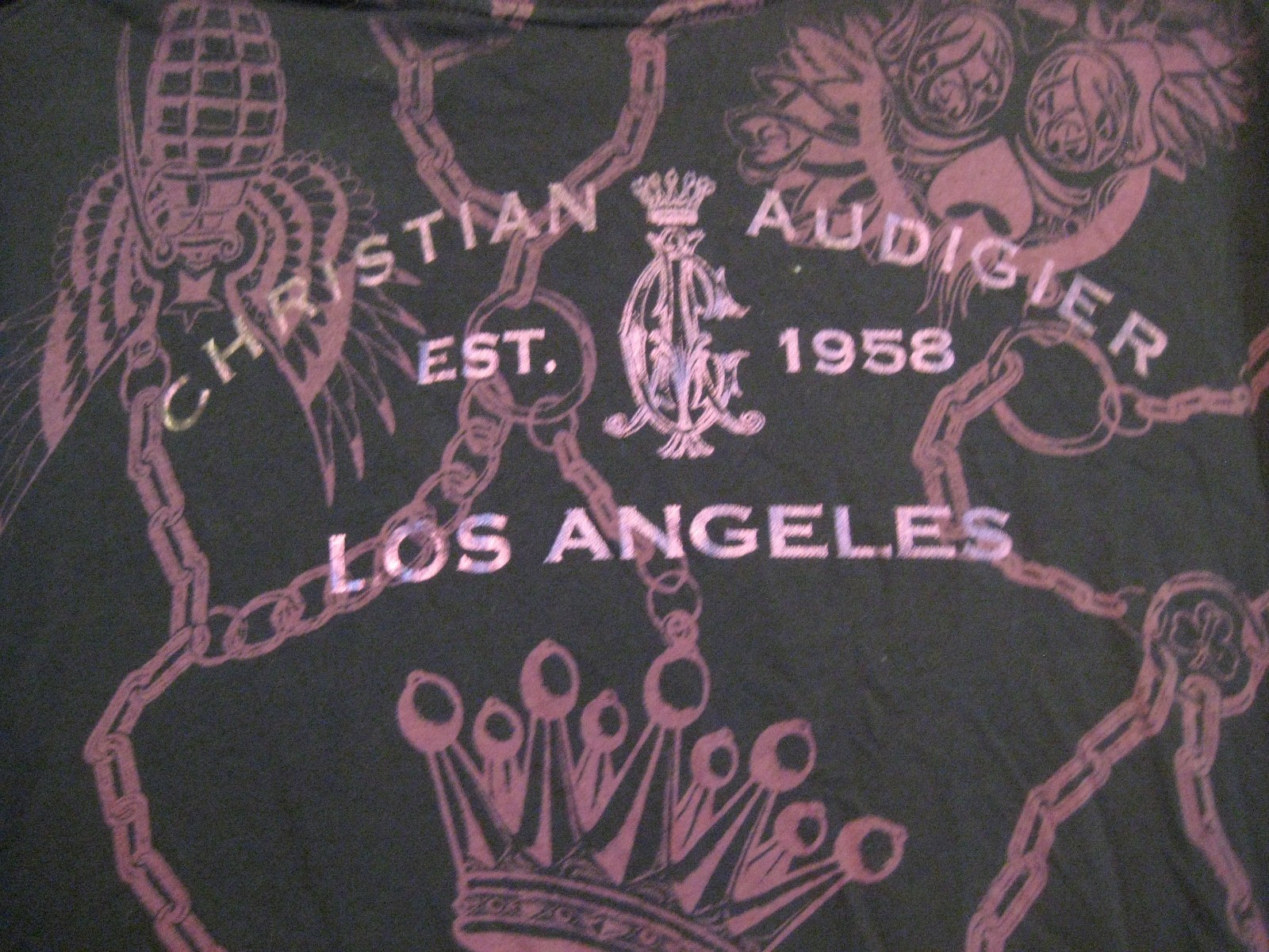 CHRISTIAN AUDIGIER T-SHIRT LOVE GRENADE PRINT SIZE XL