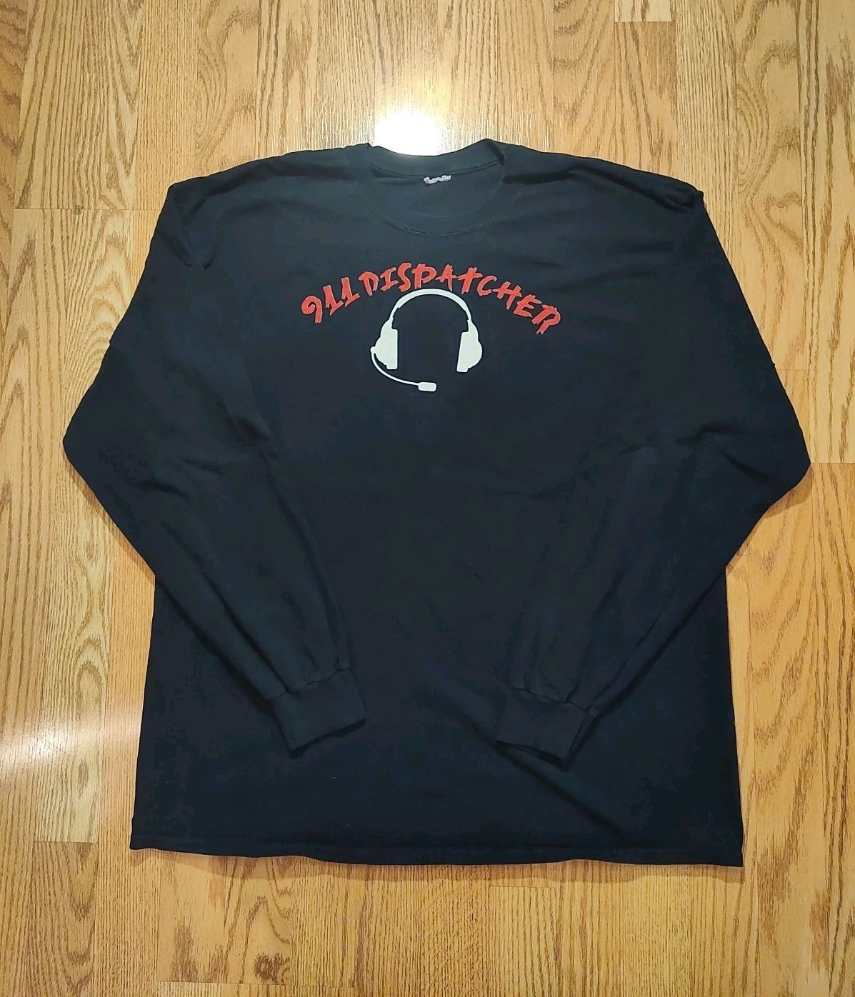 Vintage 90s 911 Dispatcher Shirt Unisex Large Black Emergency Services Quote