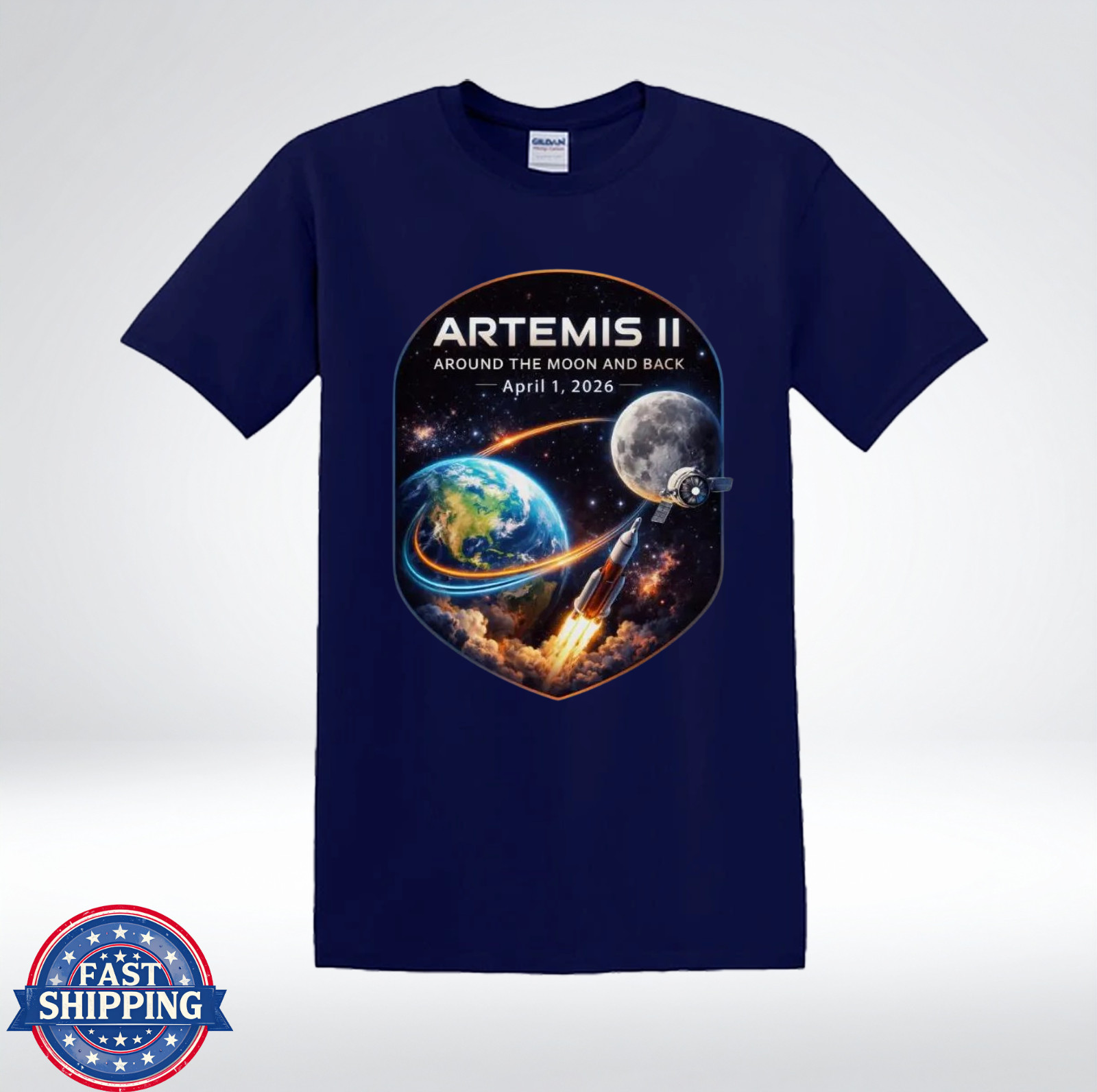 NASA Artemis II Around The Moon And Back 2026 Space Mission T-Shirt