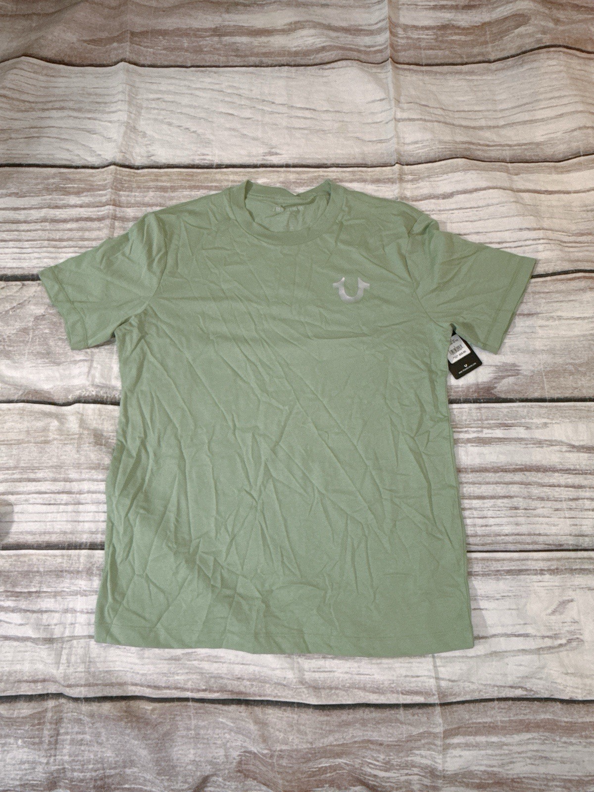 True Religion Men’s Size L Circular Tr Buddha Foil Crew Green Bay T-shirt ts)
