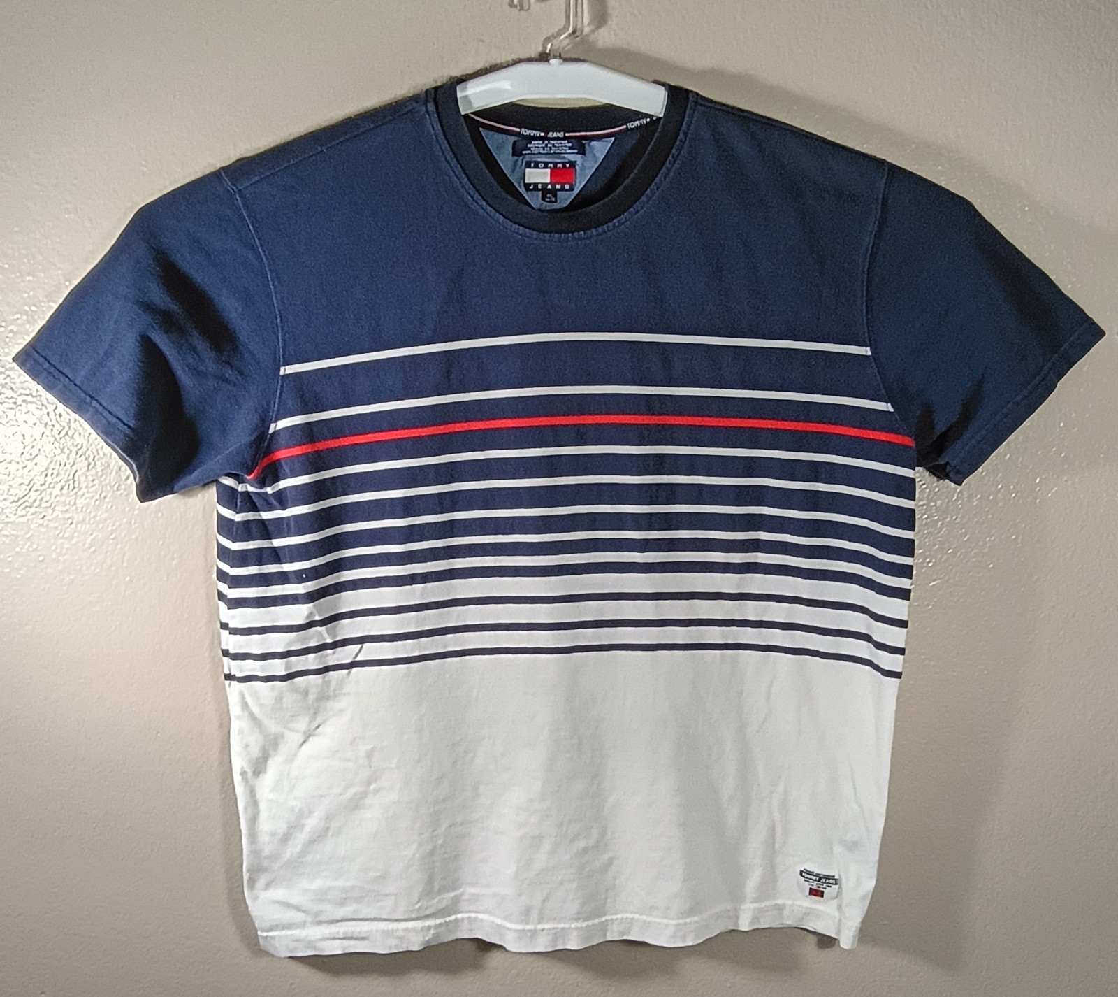 Vintage Tommy Hilfiger Shirt Mens Multicolor Striped Crest Logo 90s Xtra Large