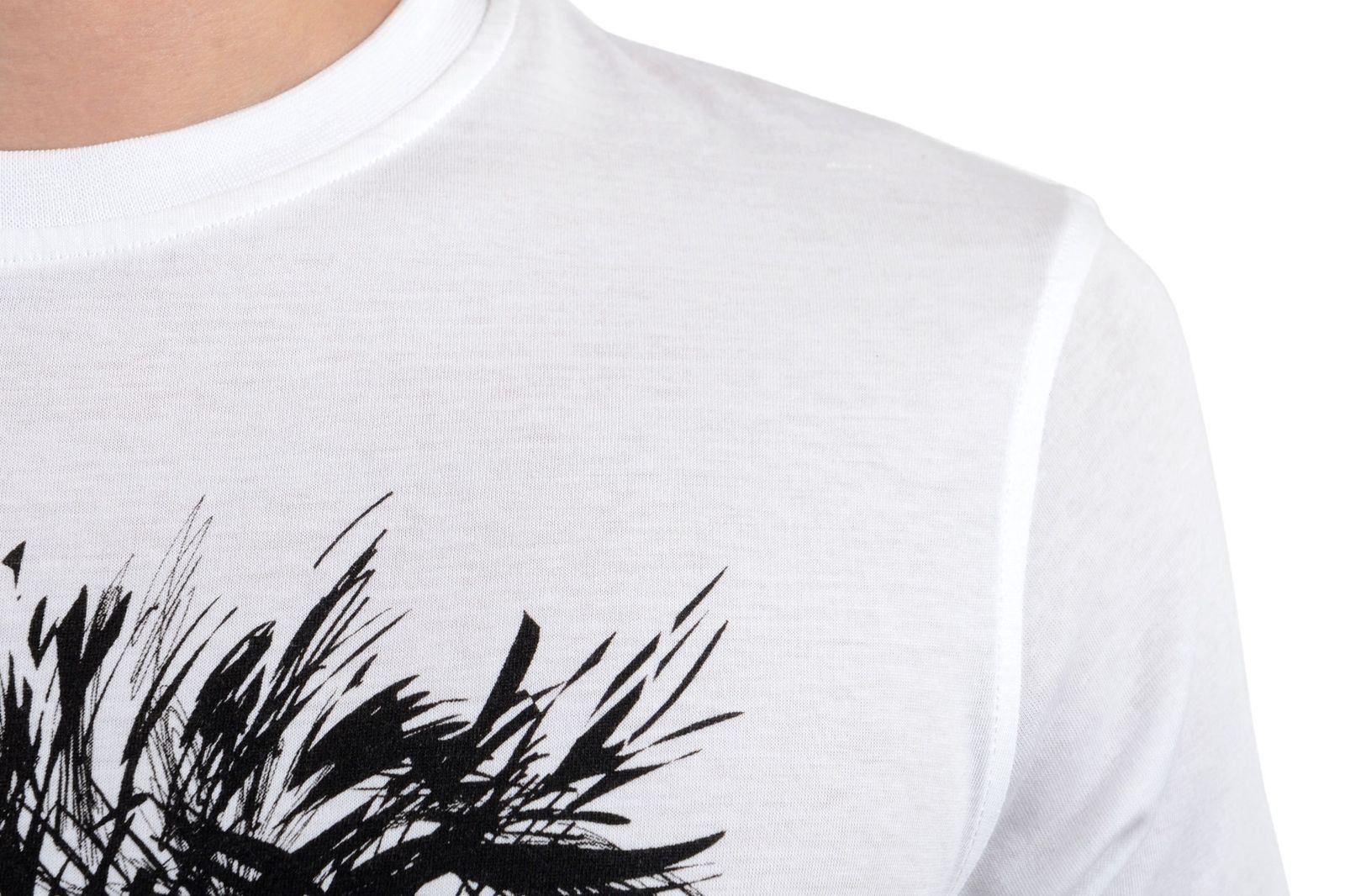 Roberto Cavalli Men’s White Graphic Lion Crewneck T-Shirt Size S M L XL 2XL