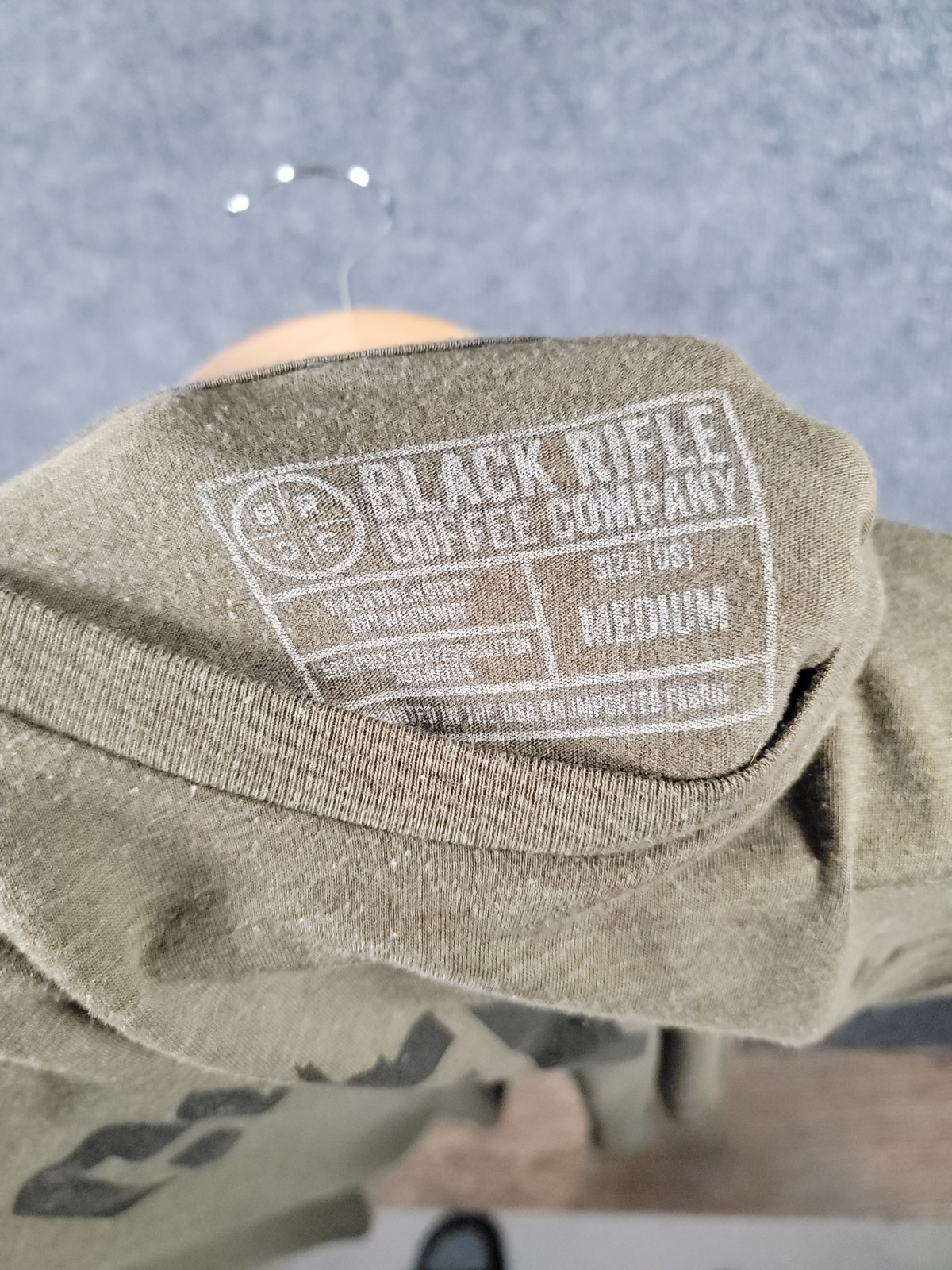 Black Rifle Coffee Company T-Shirt Mens Medium Military Green Coffee Gun Graphic