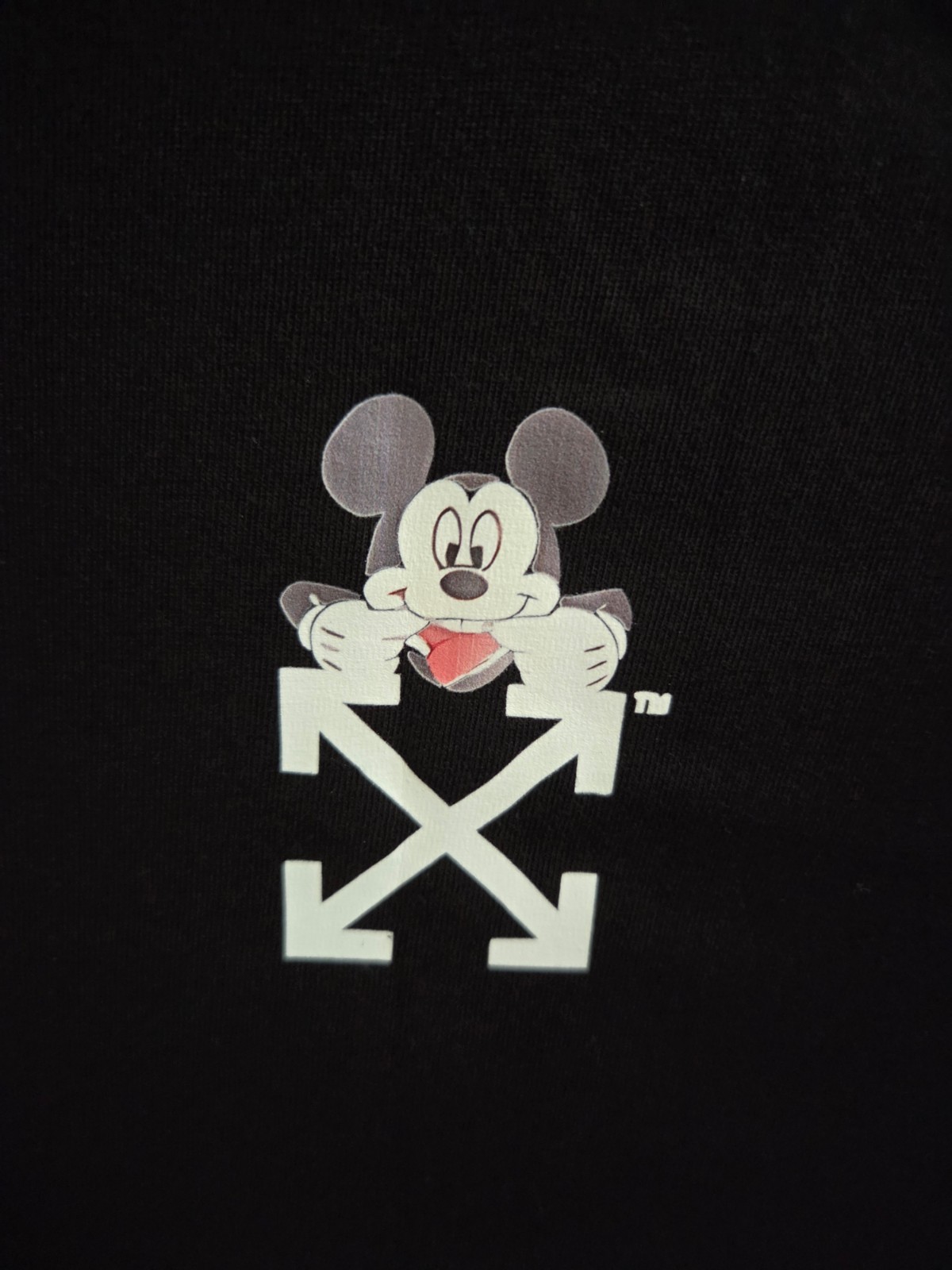 Off White X Mickey Graphic Print Black T-Shirt Cotton Regular Fit S/M/L/XL