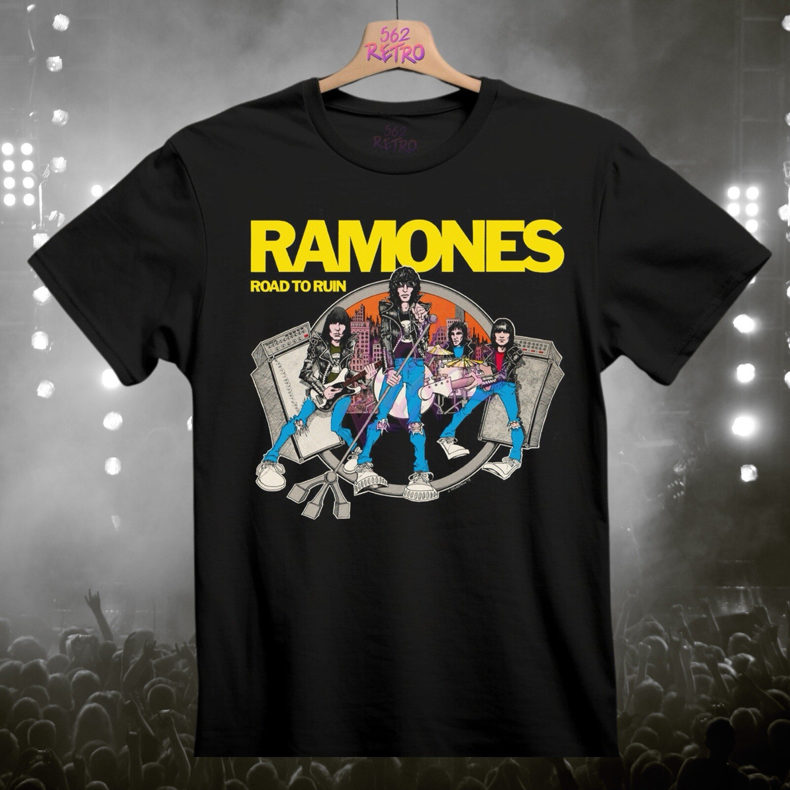 Ramones Road to Ruin Black Unisex Punk Rock Band T-Shirt 80’s 90’s Punk Tees