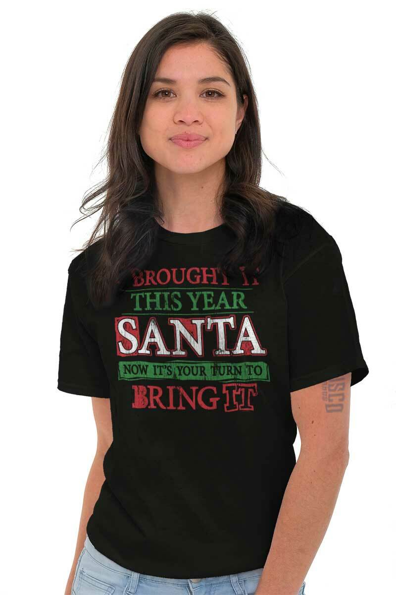 Brought This Year Santa Claus Christmas Gift Adult Short Sleeve Crewneck Tee