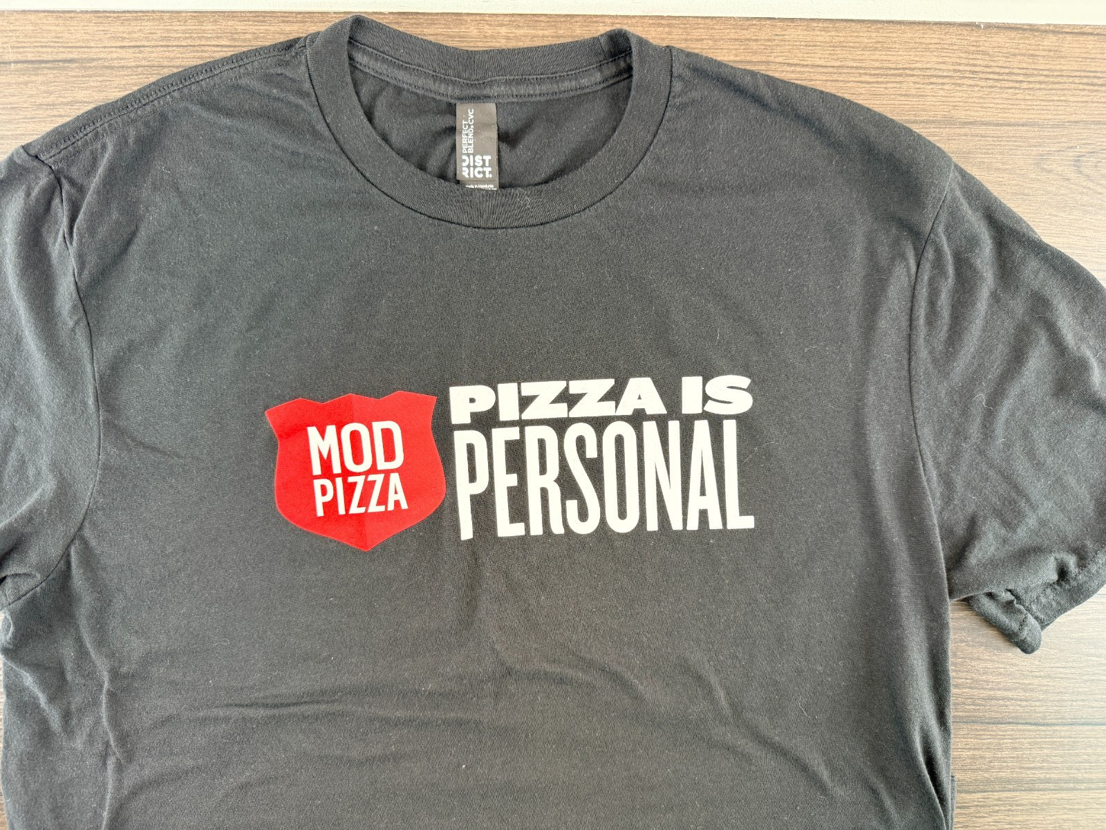 MOD Pizza “Pizza Is Personal” Employee Crew Shirt | Size Medium | Black