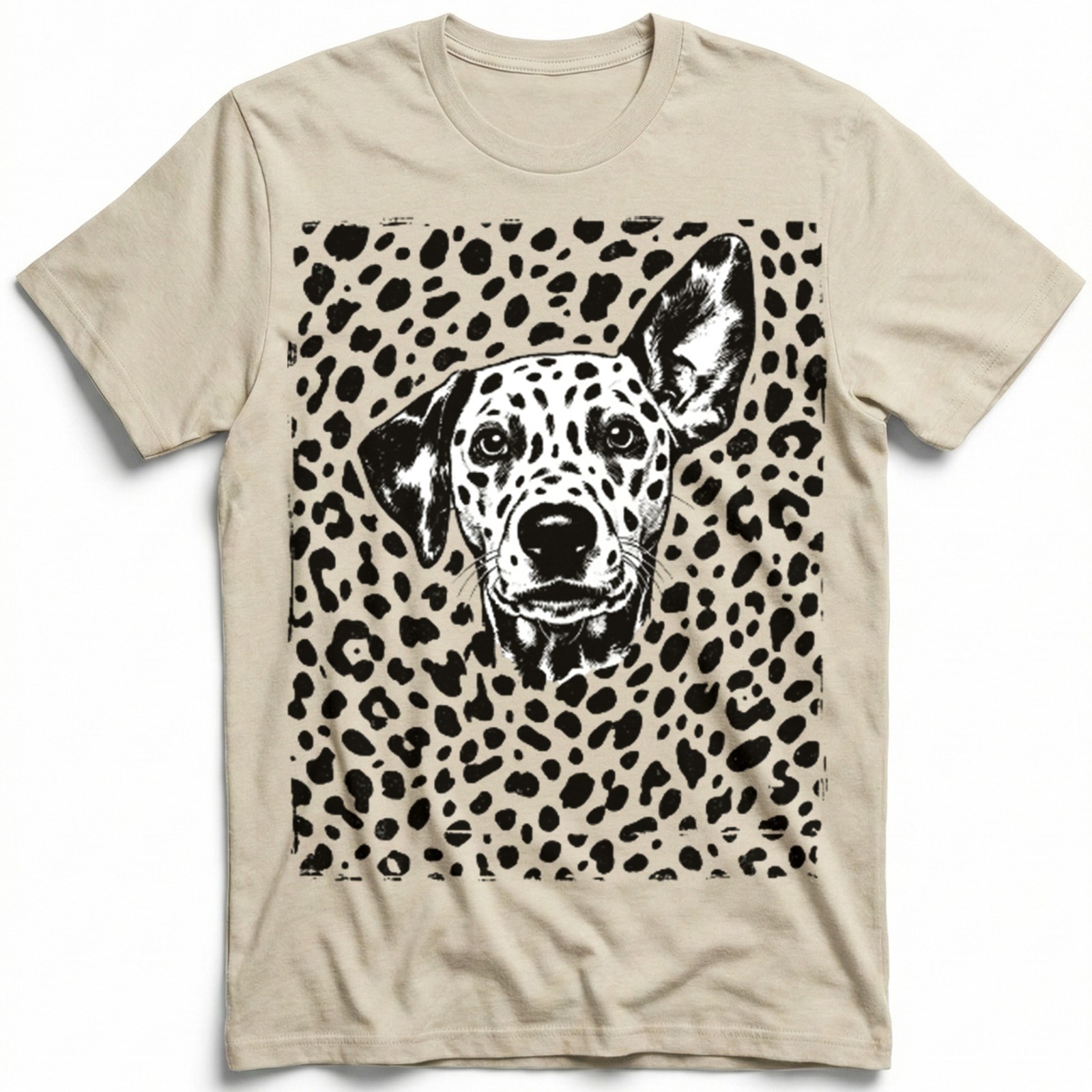 Halftone Dalmatian Portrait Streetwear Urban Dog Lover T-Shirt Retro Punk Tee