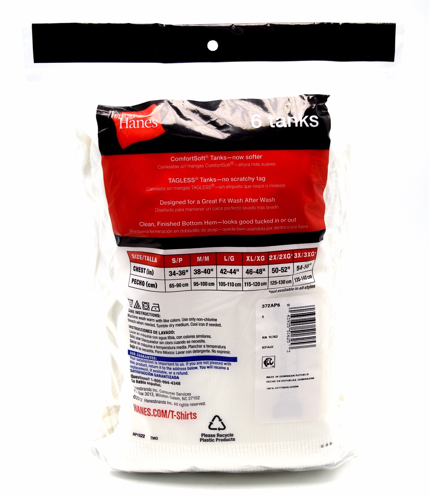 18 Hanes White Tanks Small S 34-36 Inch Tagless ComfortSoft P 85-90 CM