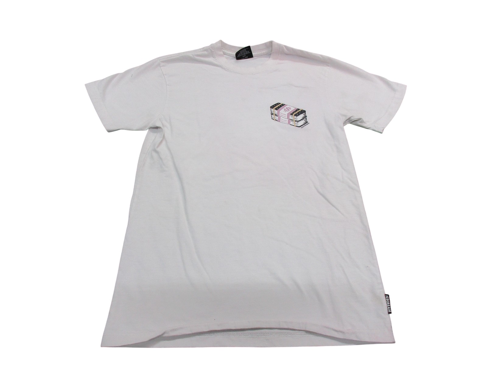 Icecream Shirt Mens Small White Money Stack Graphic Tee Streetwear Logo Back