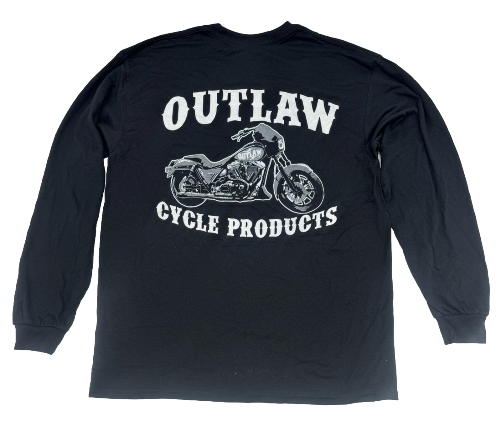 OUTLAW CYCLE PRODUCTS FXR LOGO BLACK LONG-SLEEVE T-SHIRT BIKER MOTORCYCLE