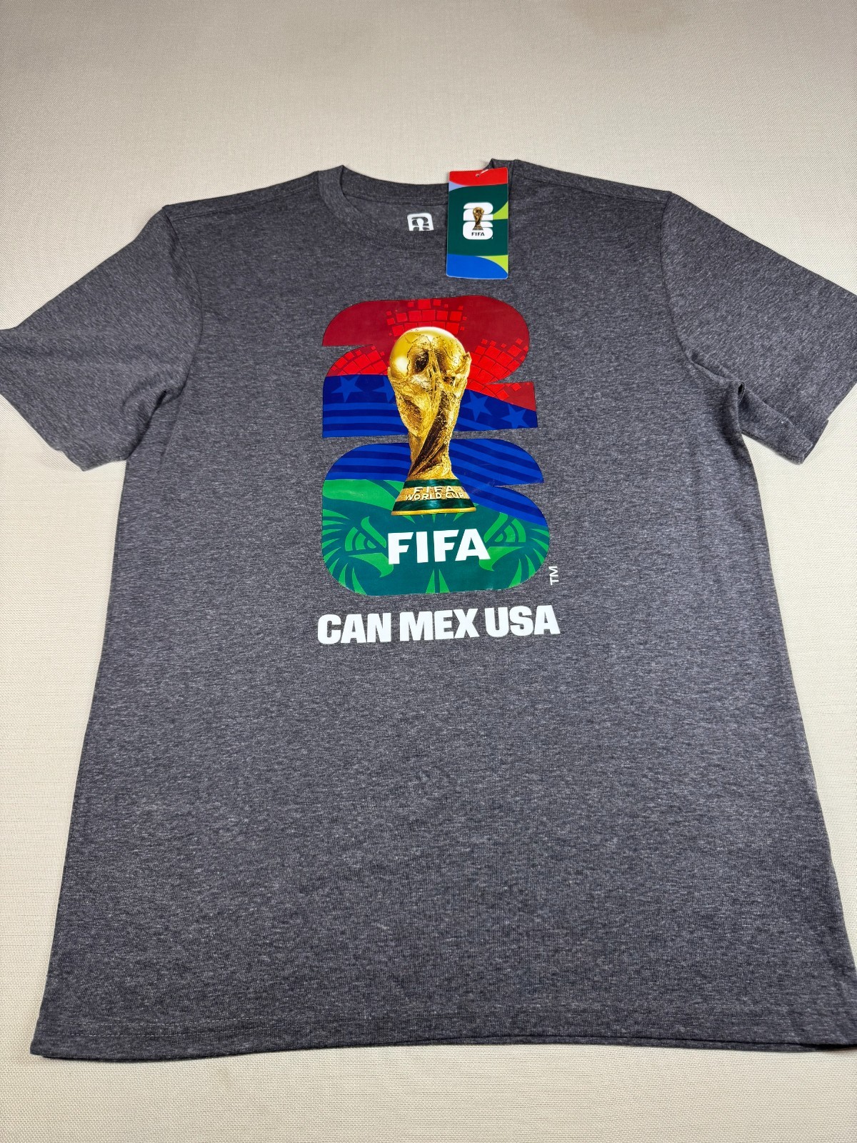 FIFA Official Licensed World Cup T Shirt S/S New with Tag Dark Gray